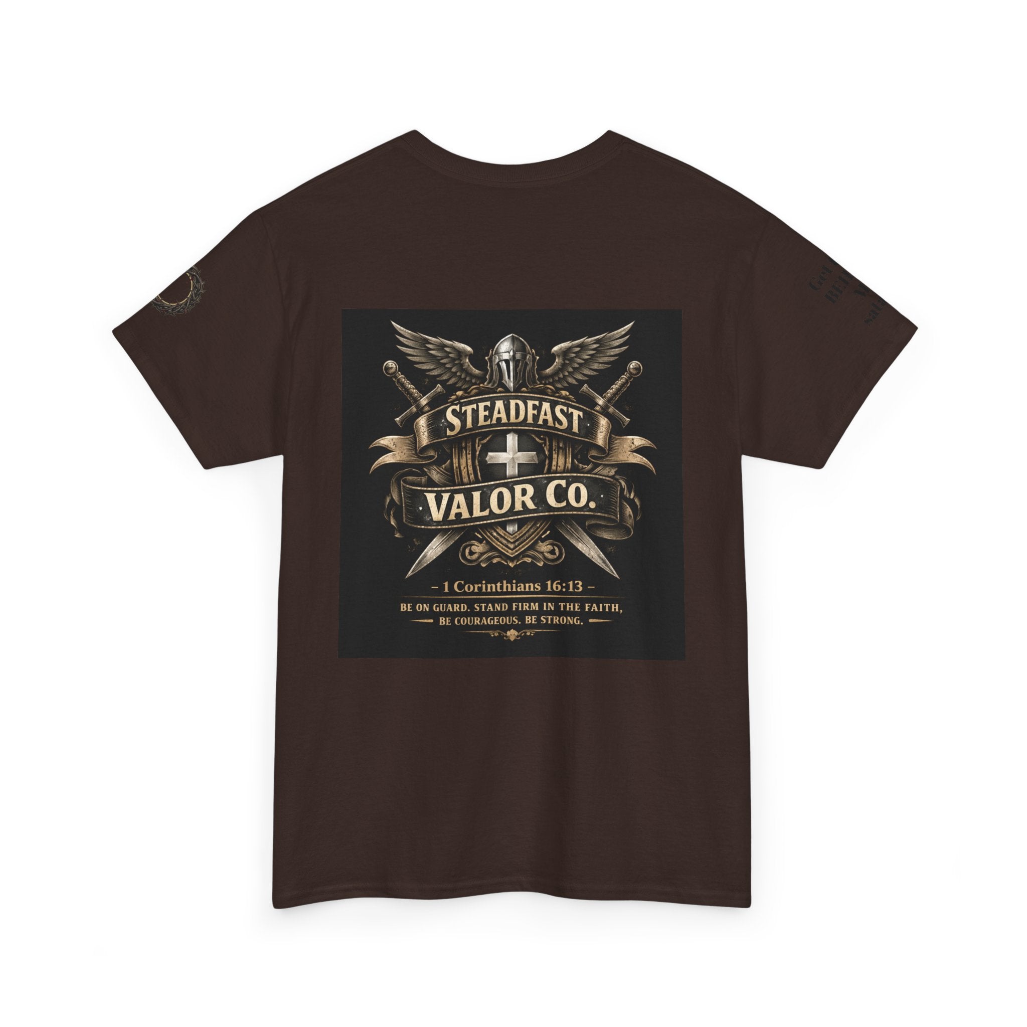 Deus Vult Sword T‑Shirt — Crusader Vintage Shield Design