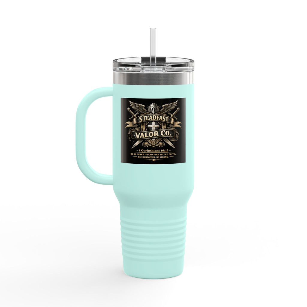 40oz Insulated Travel Mug — "Be the Light" Knight Crusader Design