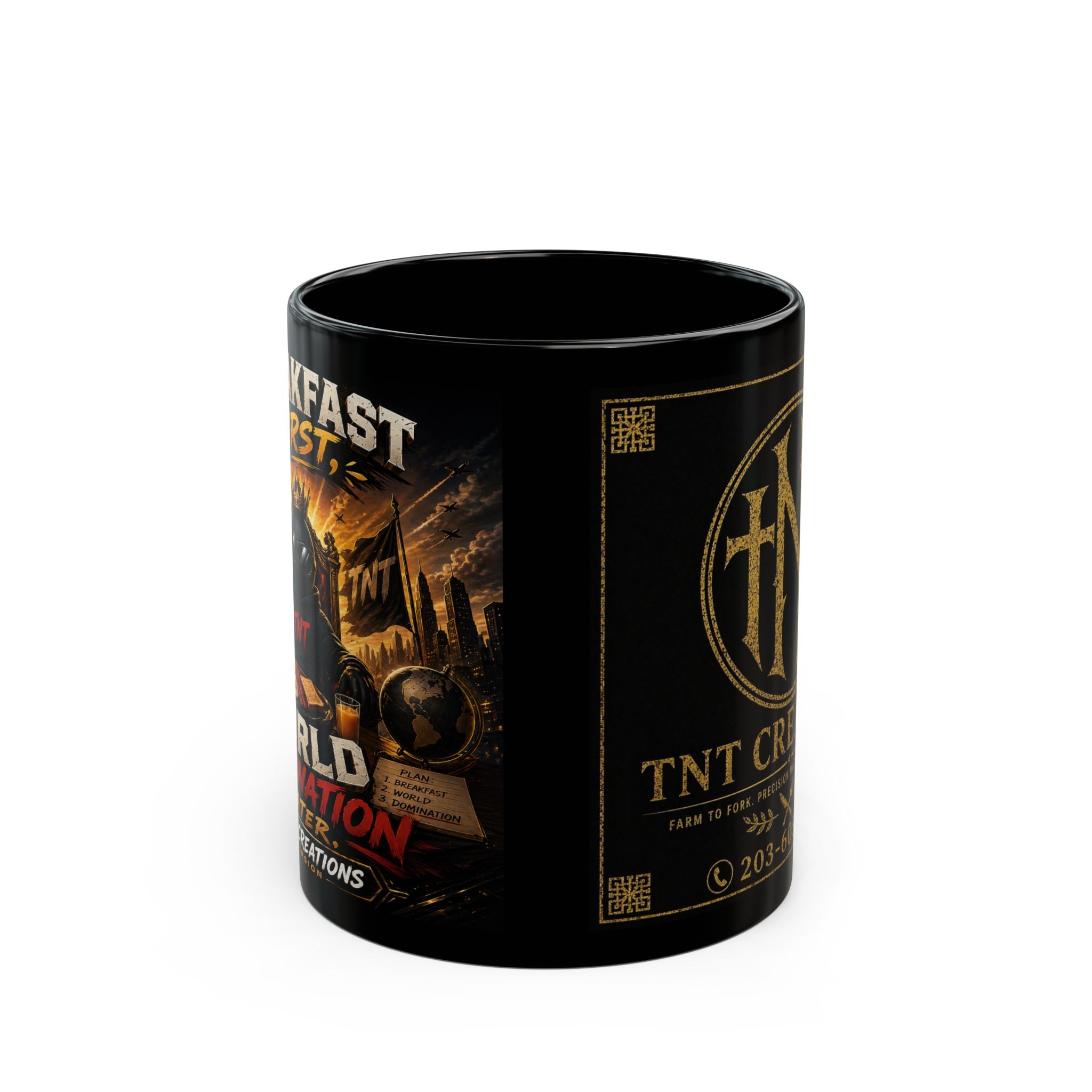 TNT Creations Black Logo Mug — 11oz/15oz Ceramic Coffee Cup