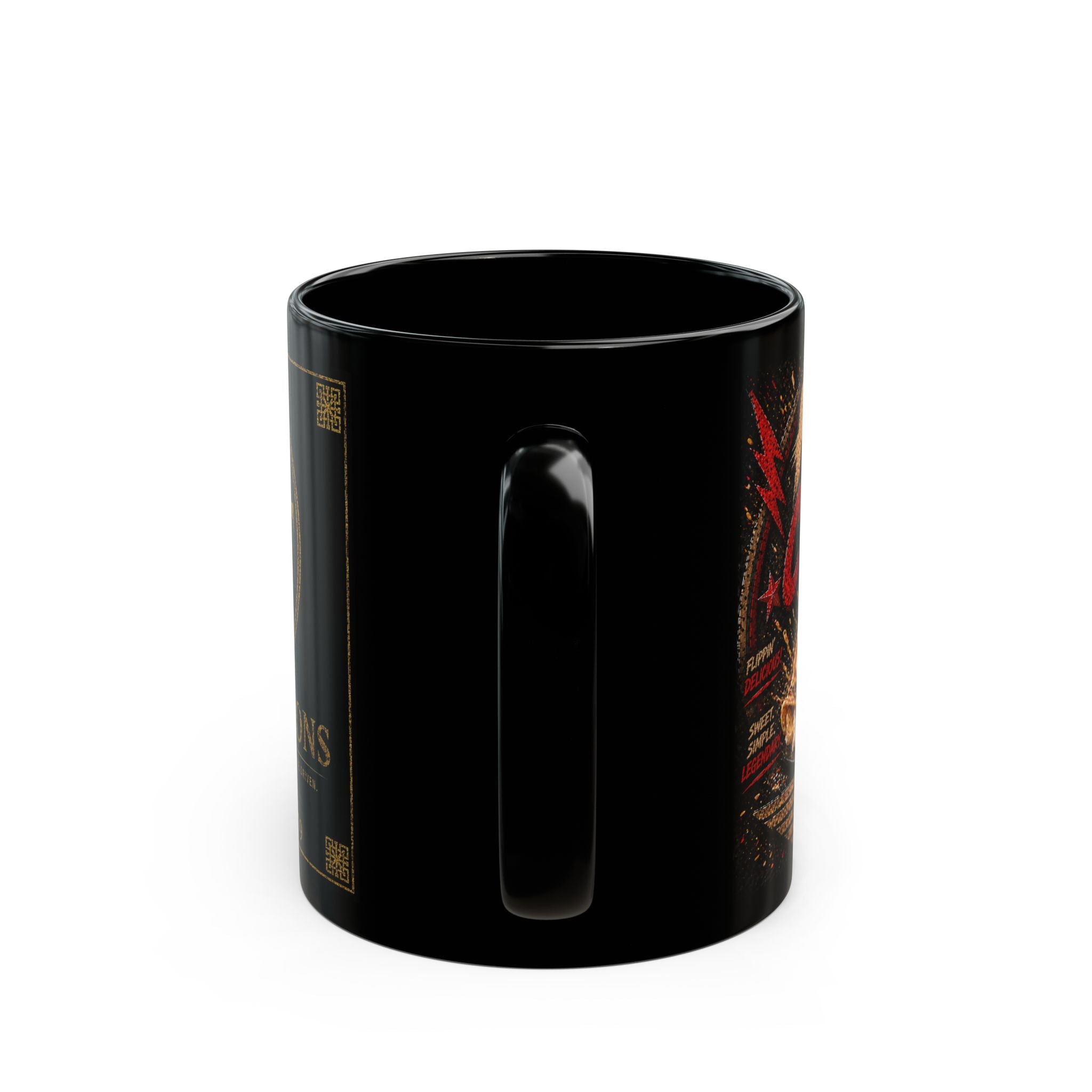TNT Creations Black Ceramic Mug — Vintage Rock/Skull Design (11oz & 15oz)