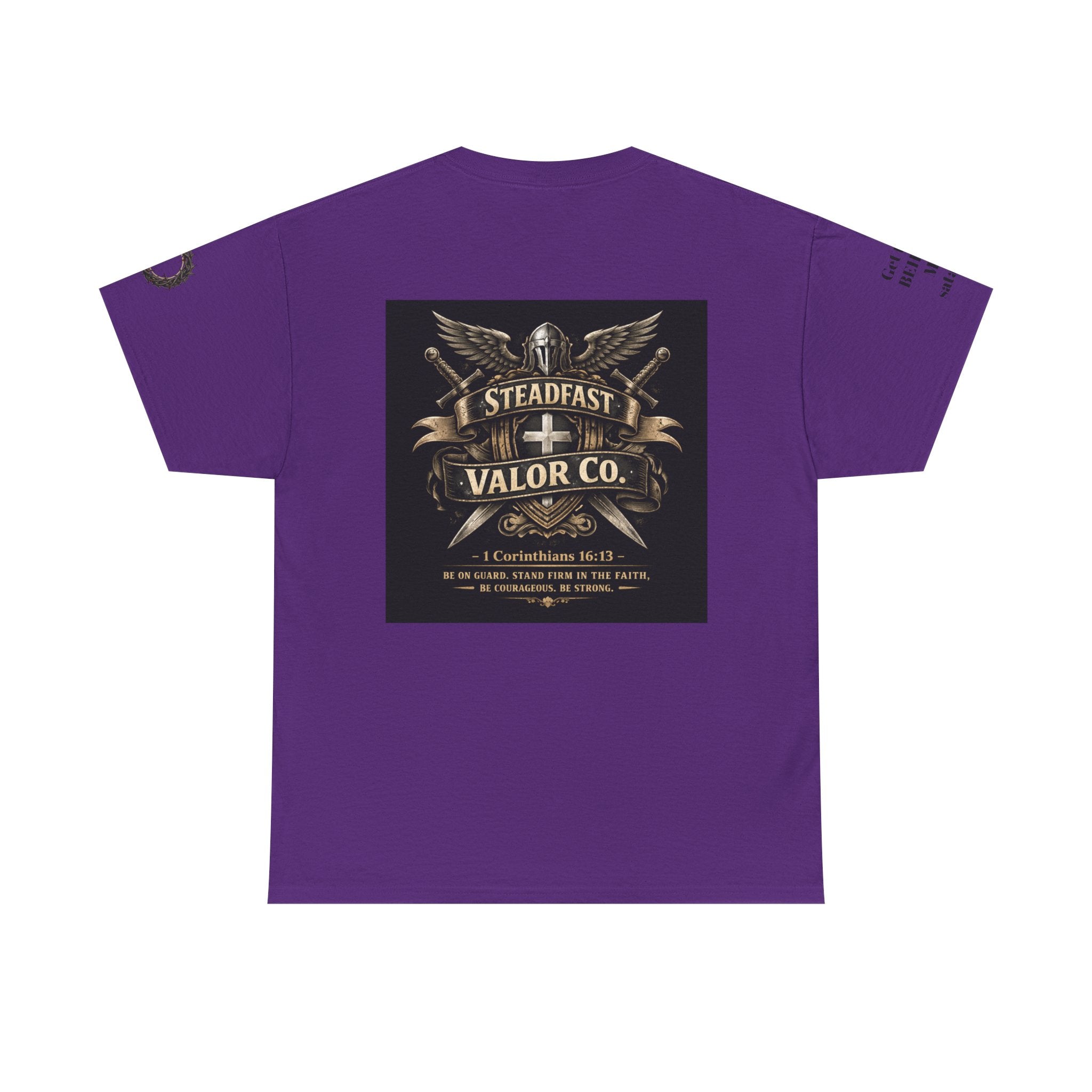 Deus Vult Sword T‑Shirt — Crusader Vintage Shield Design