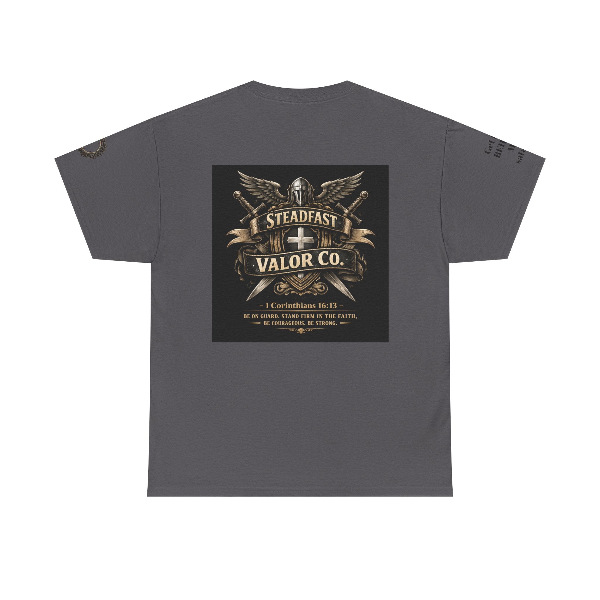 Deus Vult Sword T‑Shirt — Crusader Vintage Shield Design