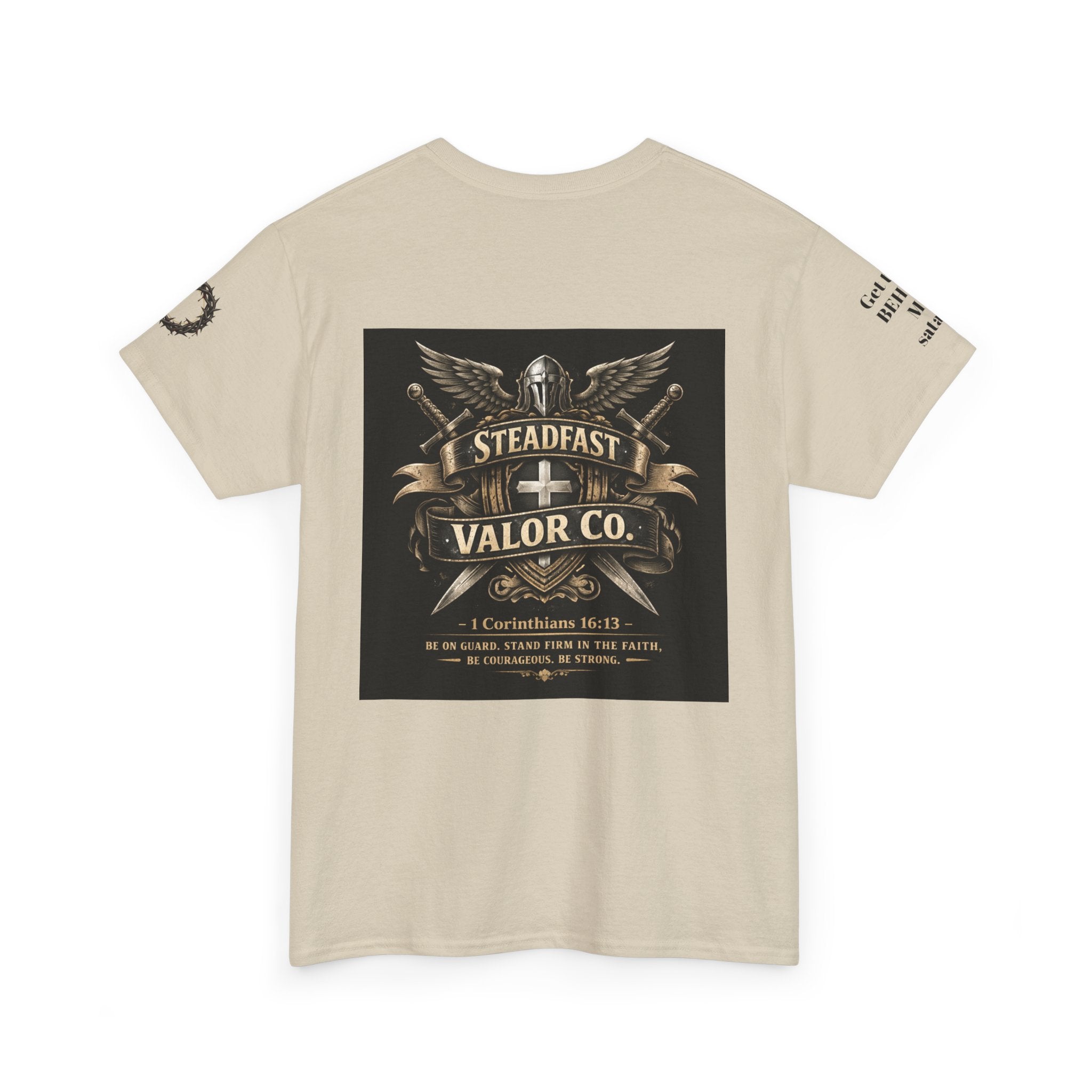 Deus Vult Sword T‑Shirt — Crusader Vintage Shield Design