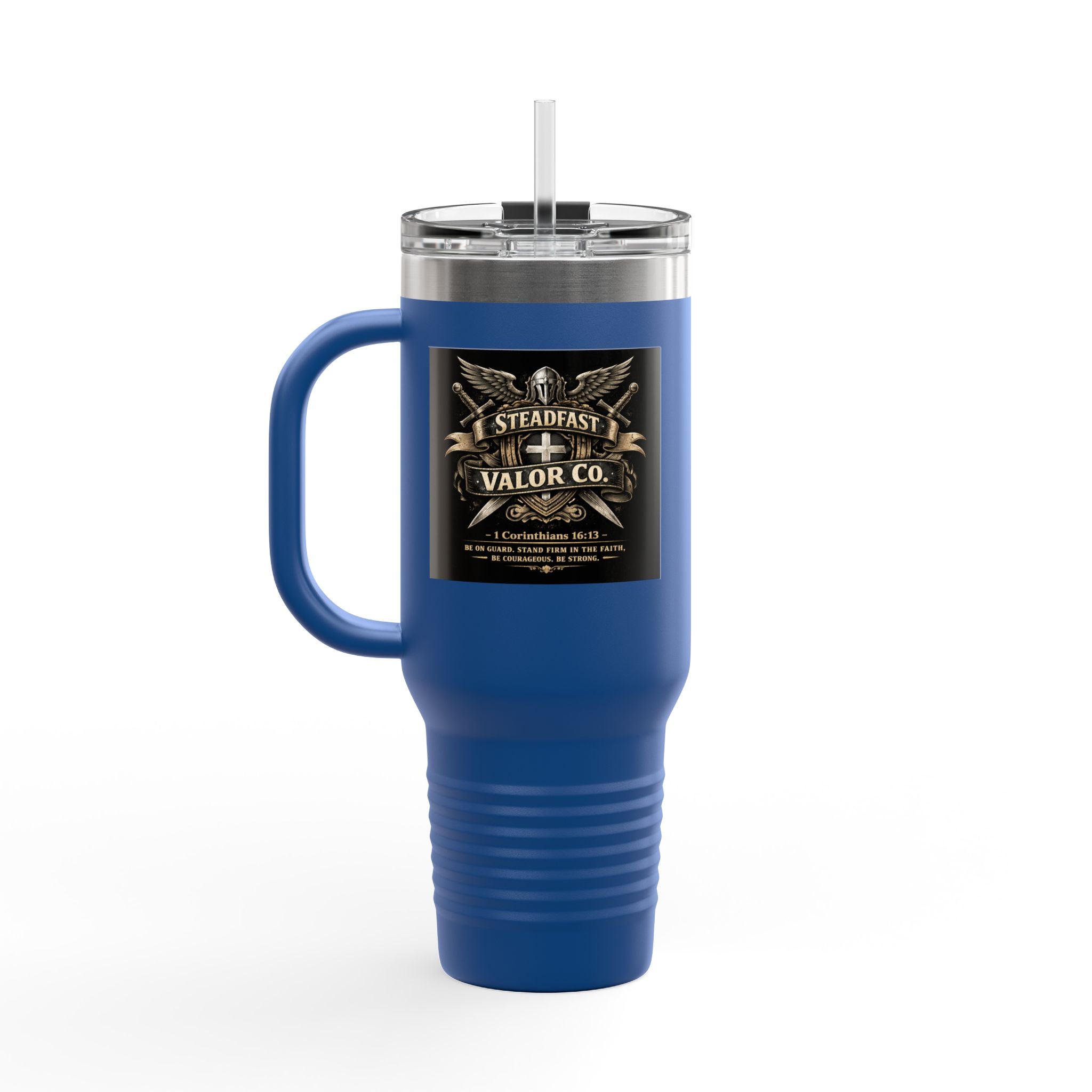 40oz Insulated Travel Mug — "Be the Light" Knight Crusader Design
