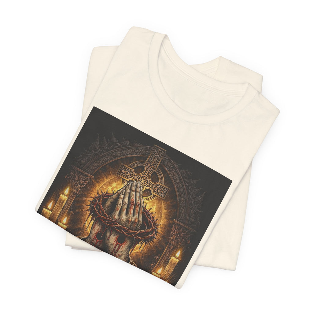Satan-Repellant Graphic Tee — "Don't TRY me Satan!!" Chest Illustration & Back Slogan