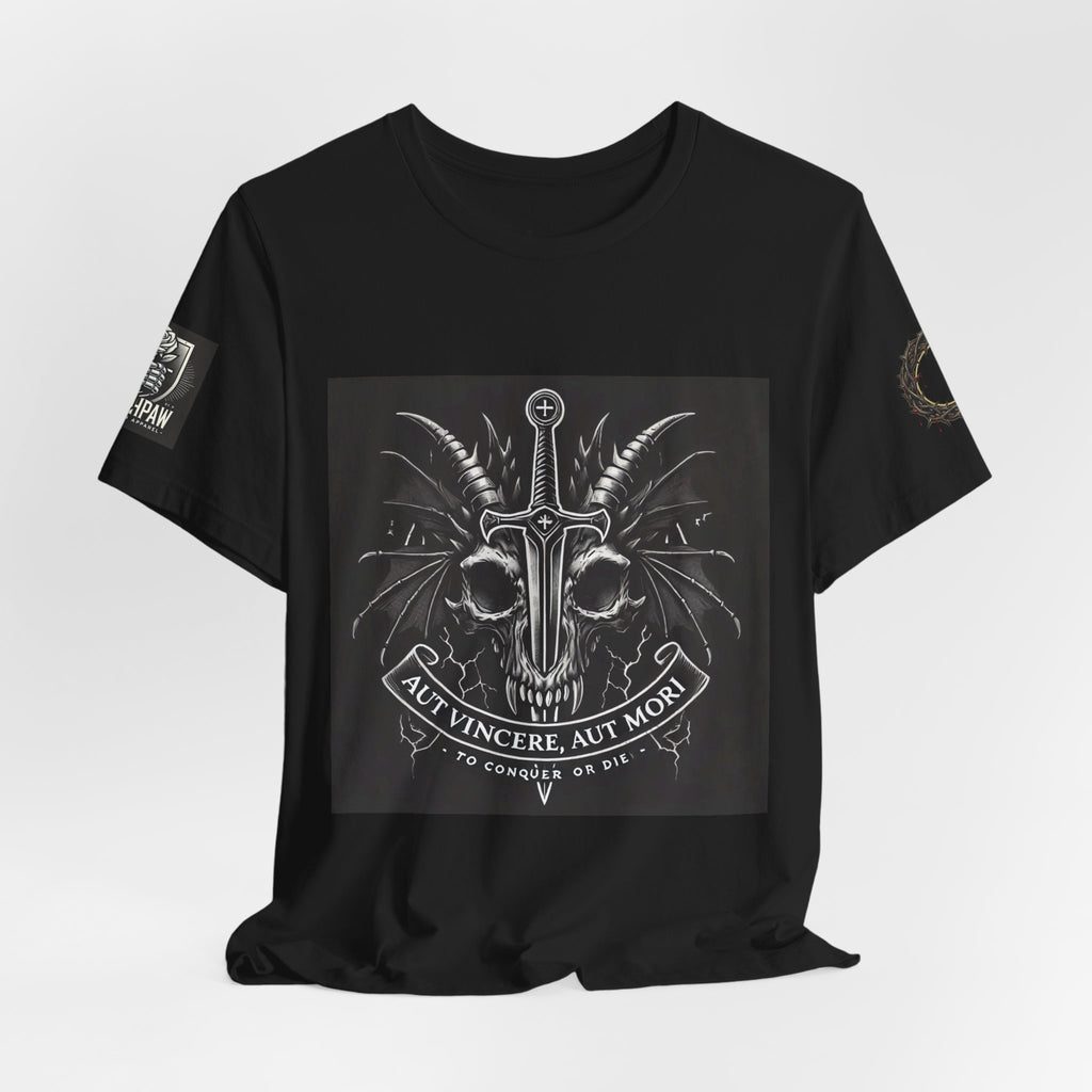 Defying Darkness Tee — "Aut Vincere, Aut Mori" Graphic T-Shirt