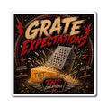 Grate Expectations Magnet — Funny Cheese Grater TNT Design Fridge Sticker