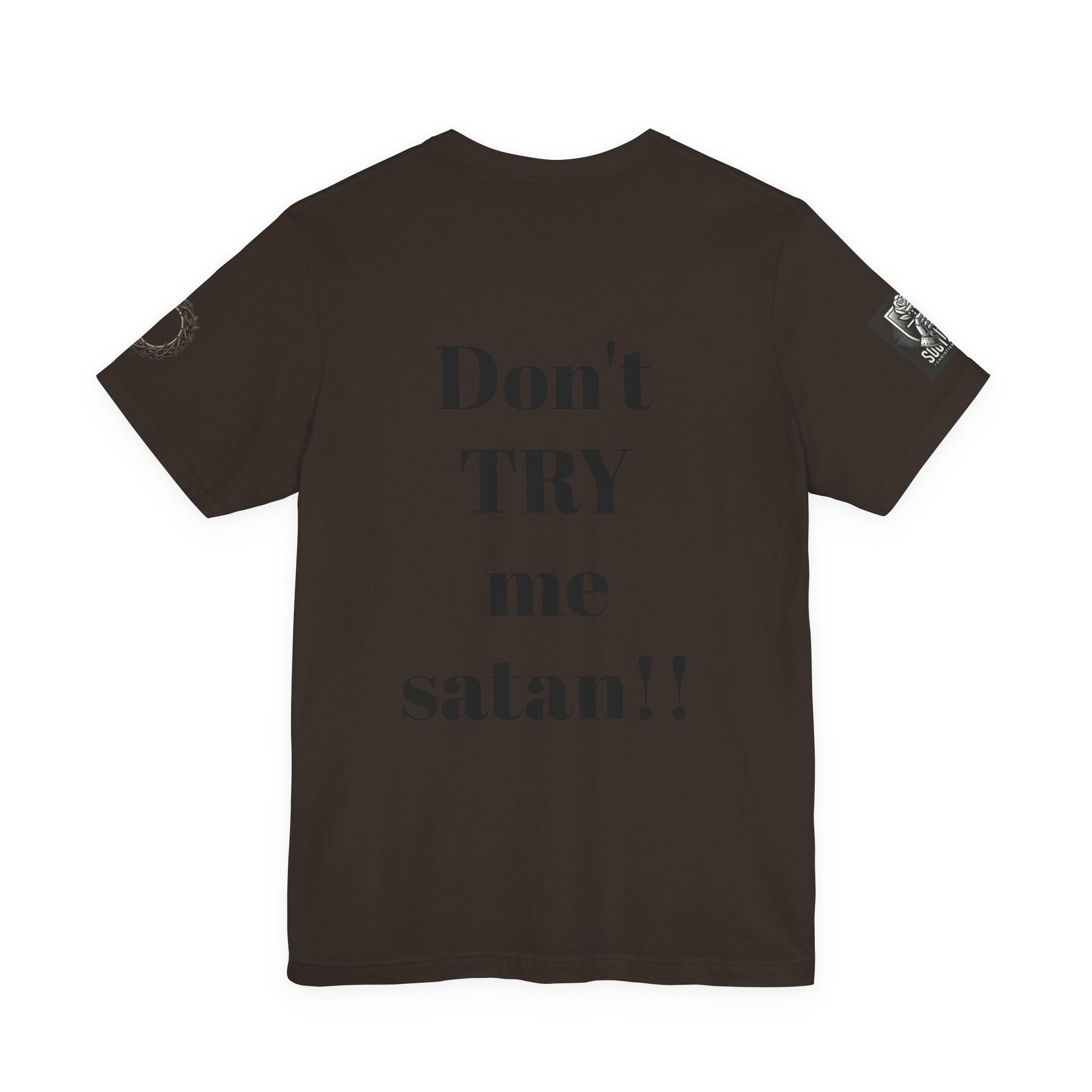 Christian Knight T-Shirt — "Be the Light" Crusader Graphic Tee (Don't Try Me Satan)