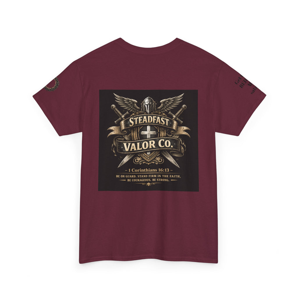 Deus Vult Sword T‑Shirt — Crusader Vintage Shield Design