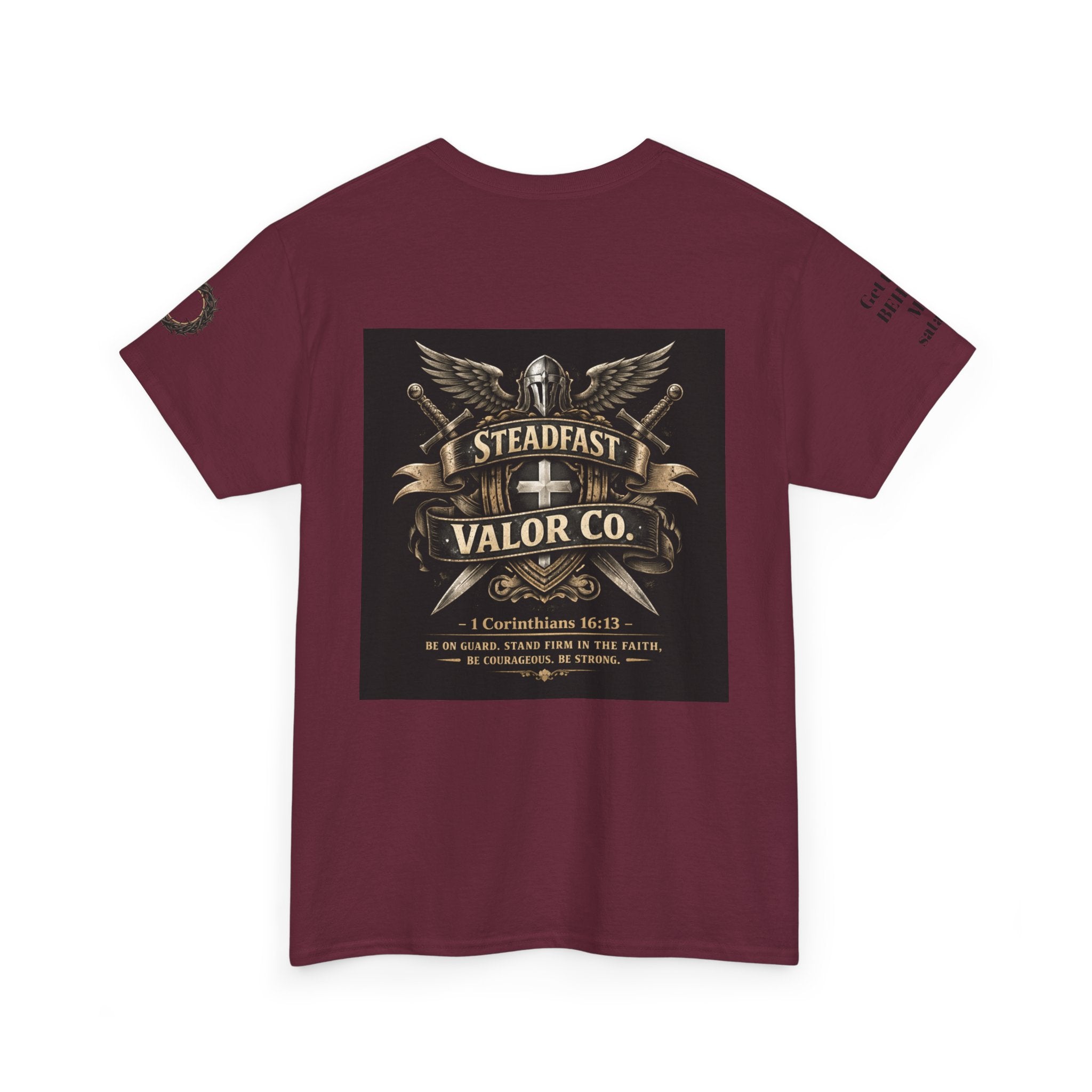Deus Vult Sword T‑Shirt — Crusader Vintage Shield Design
