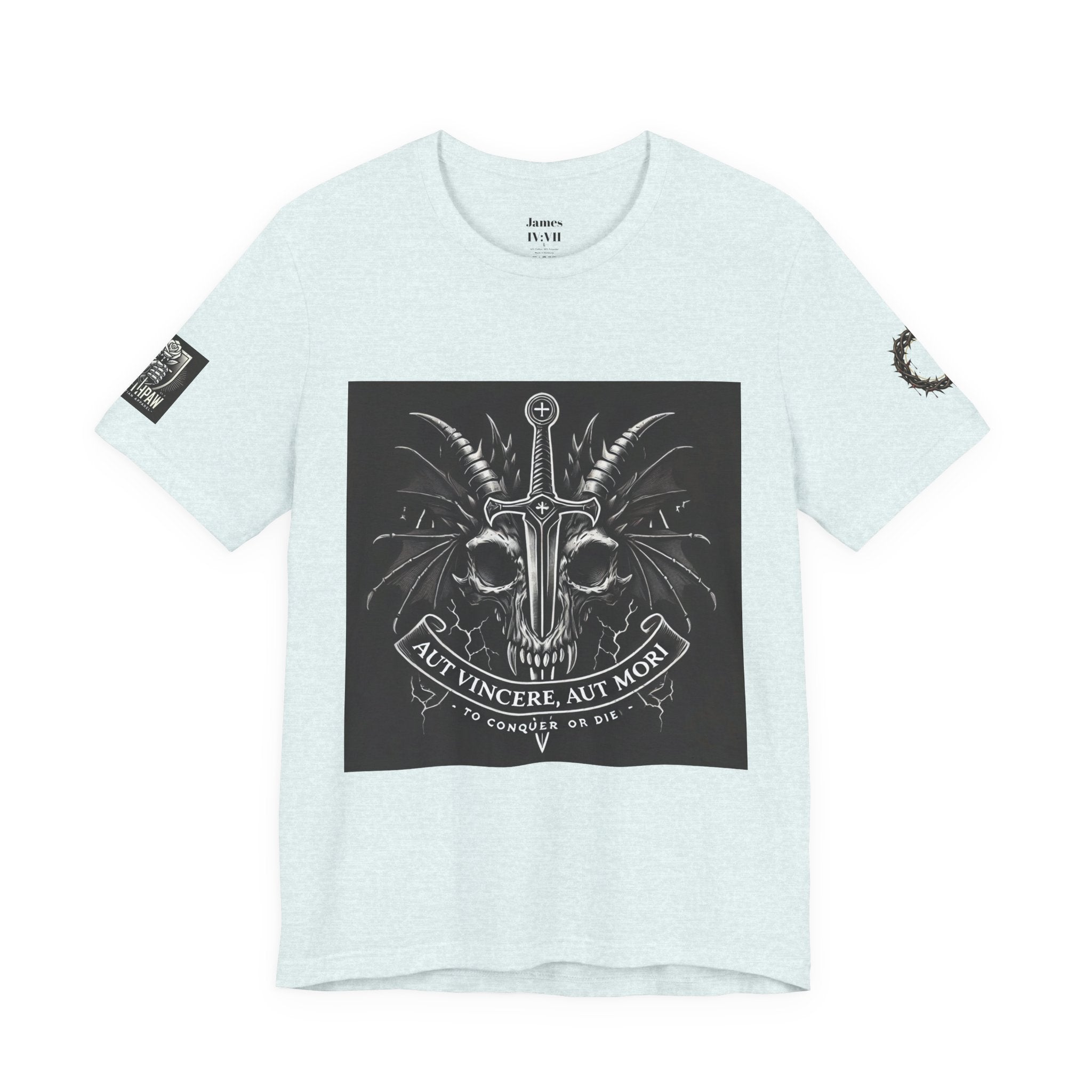 Defying Darkness Tee — "Aut Vincere, Aut Mori" Graphic T-Shirt