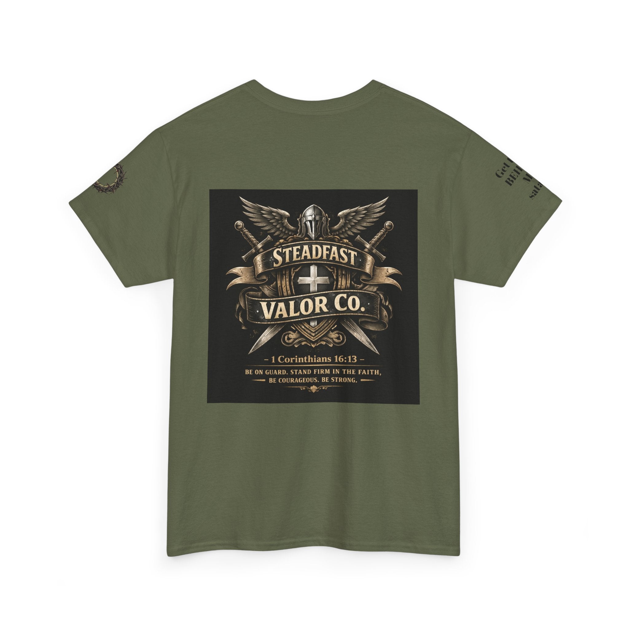 Deus Vult Sword T‑Shirt — Crusader Vintage Shield Design