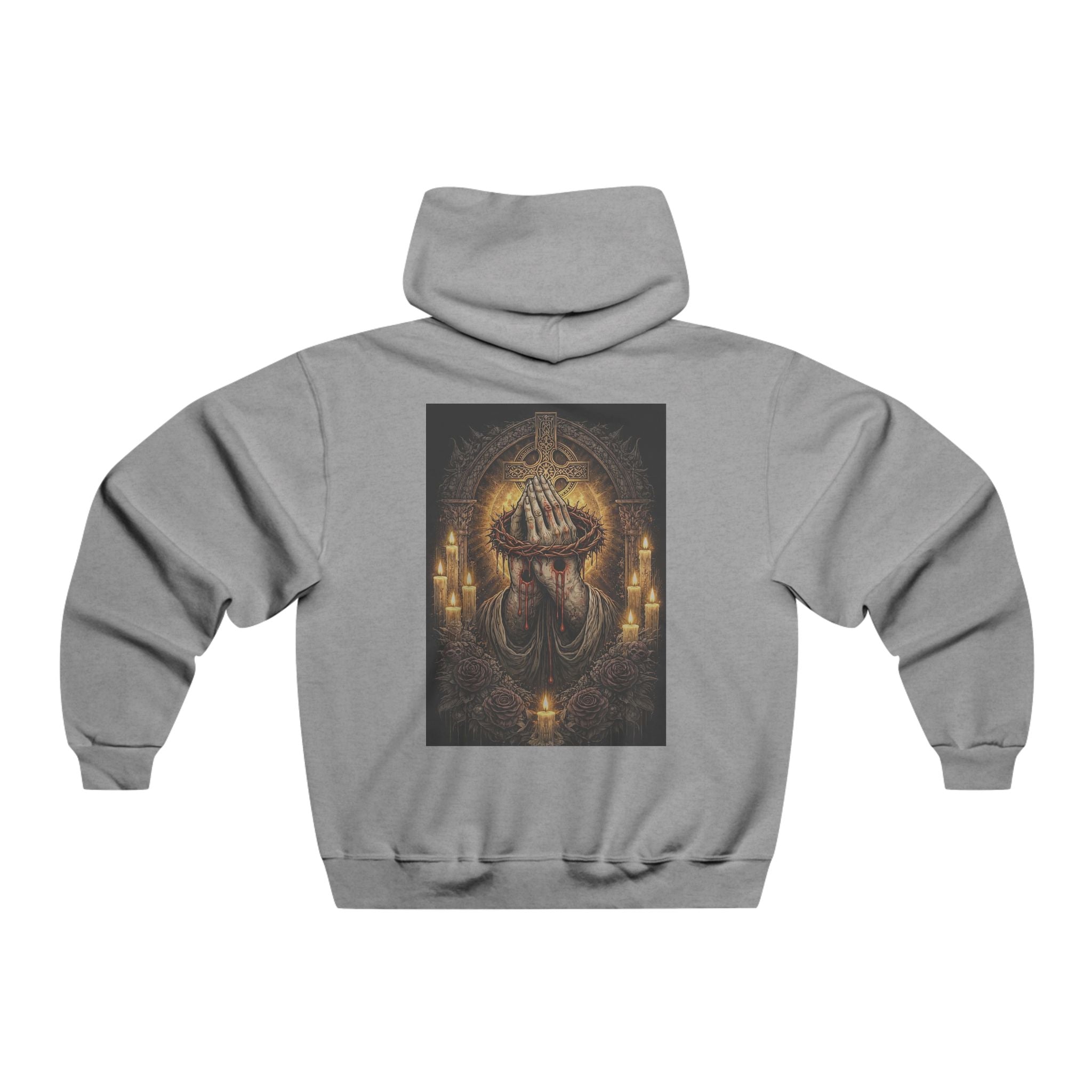 Hoodie — Gothic Jesus praying Southpaw Graphic Pullover