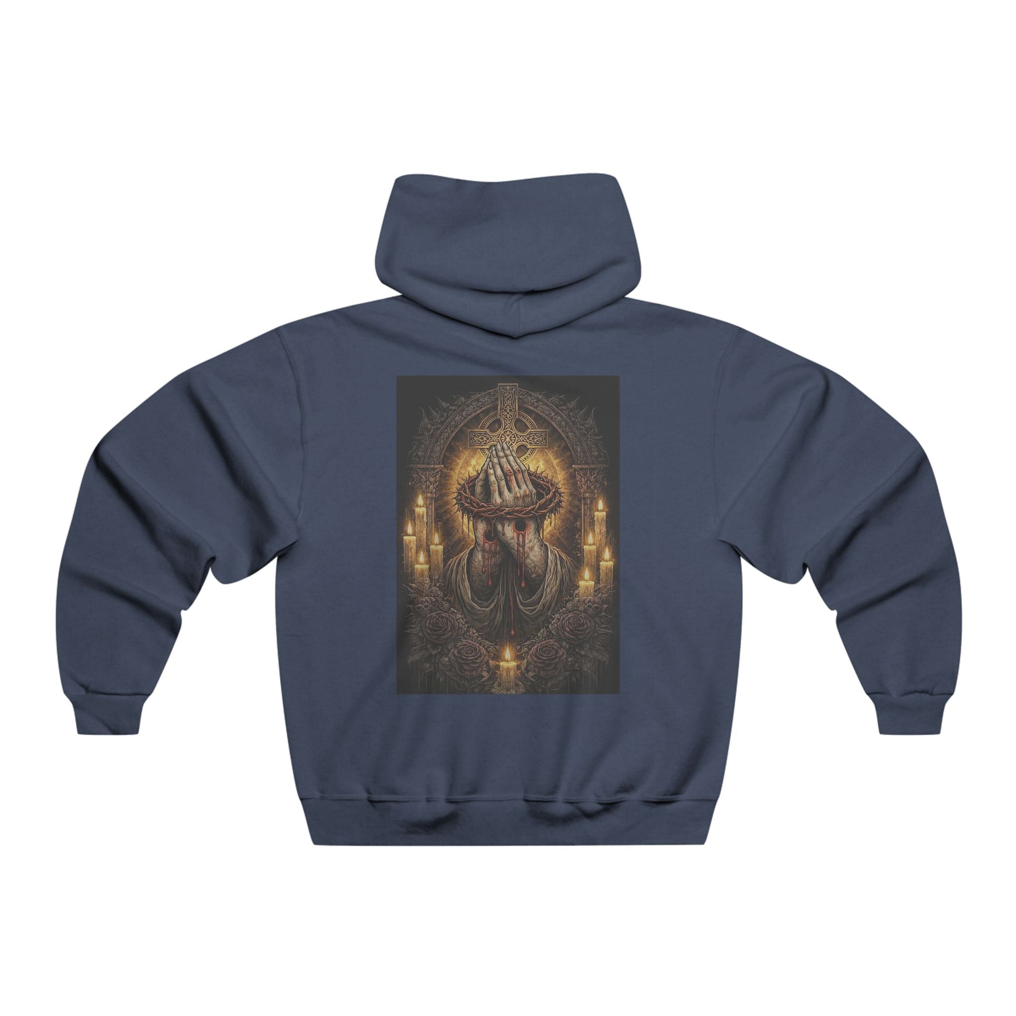 Hoodie — Gothic Jesus praying Southpaw Graphic Pullover