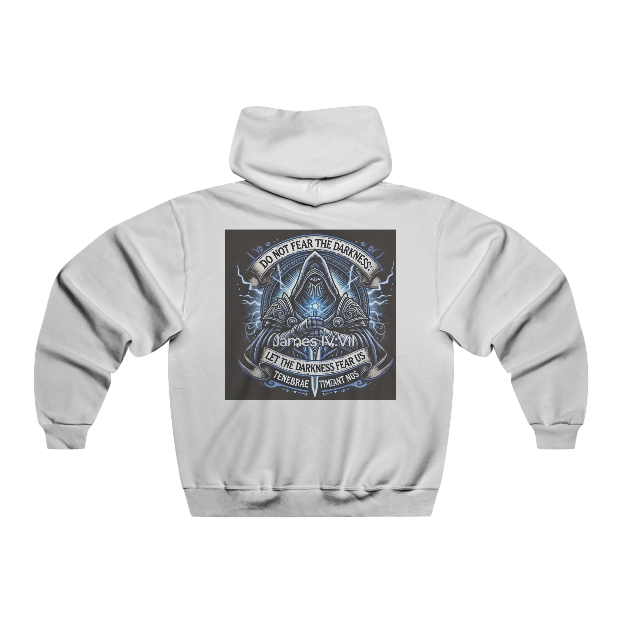 Hoodie — don't fear the darkness Graphic Pullover with Mystic Rose & Mountain Back Print