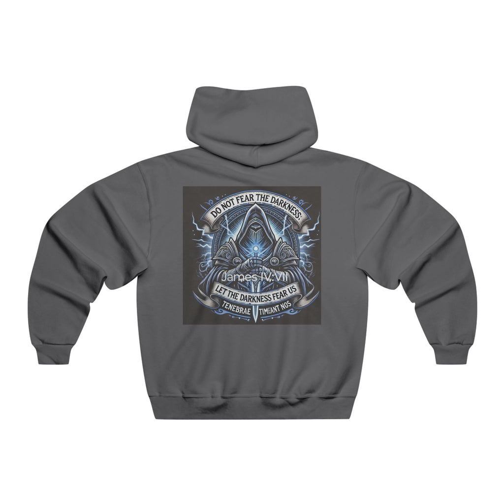 Hoodie — don't fear the darkness Graphic Pullover with Mystic Rose & Mountain Back Print