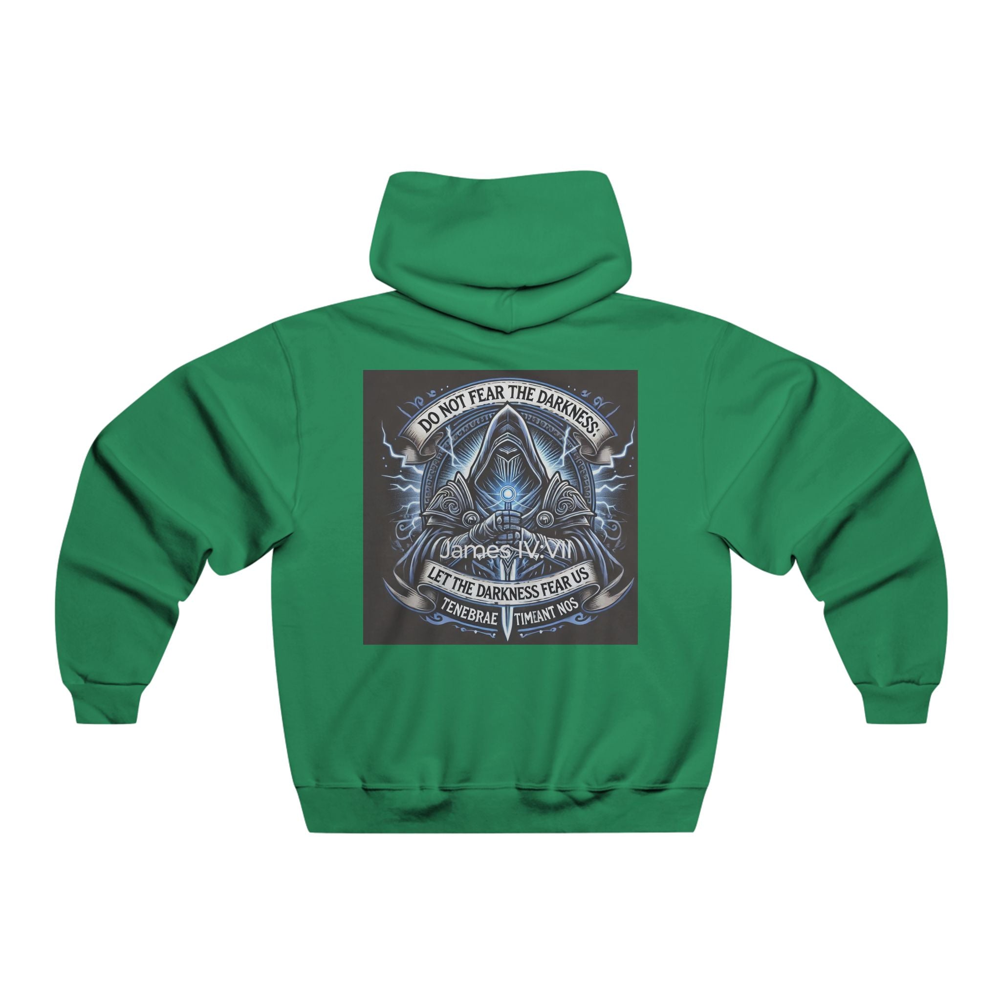 Hoodie — don't fear the darkness Graphic Pullover with Mystic Rose & Mountain Back Print