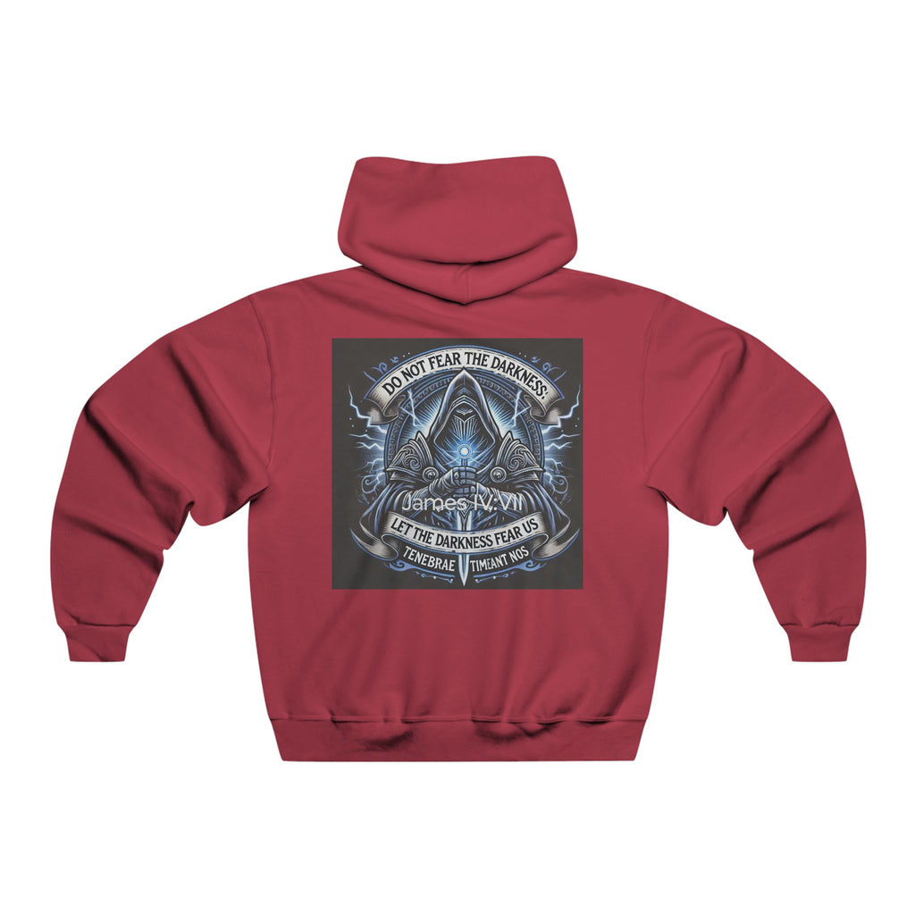 Hoodie — don't fear the darkness Graphic Pullover with Mystic Rose & Mountain Back Print