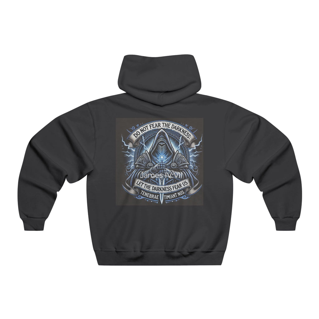 Hoodie — don't fear the darkness Graphic Pullover with Mystic Rose & Mountain Back Print