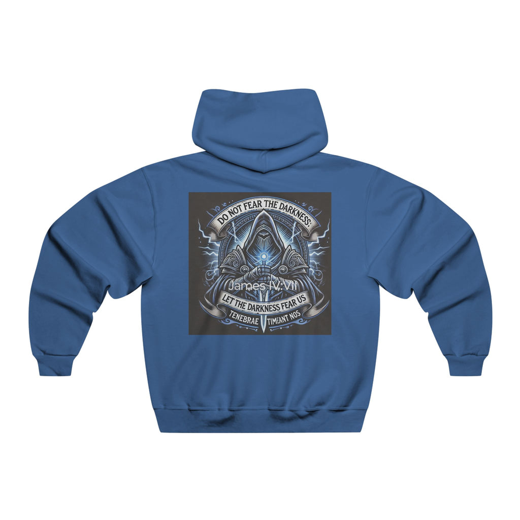 Hoodie — don't fear the darkness Graphic Pullover with Mystic Rose & Mountain Back Print