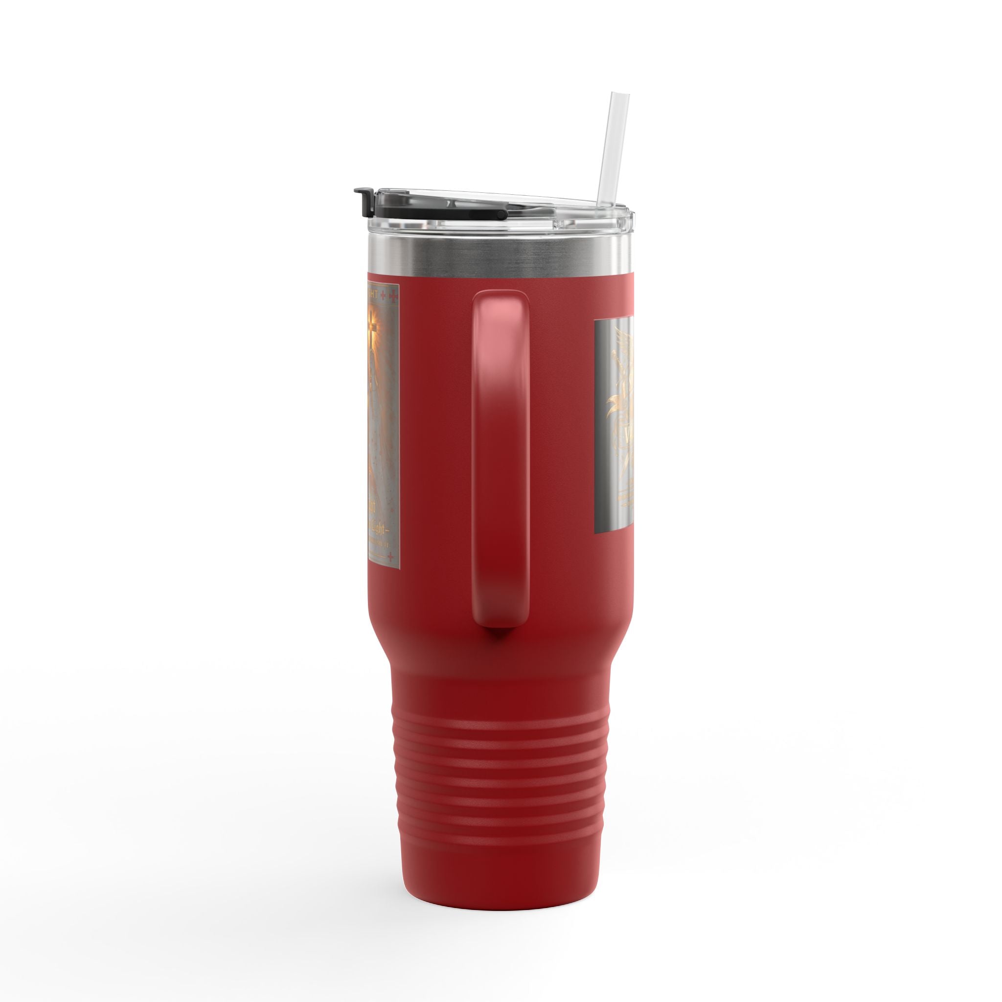 40oz Insulated Travel Mug — "Be the Light" Knight Crusader Design