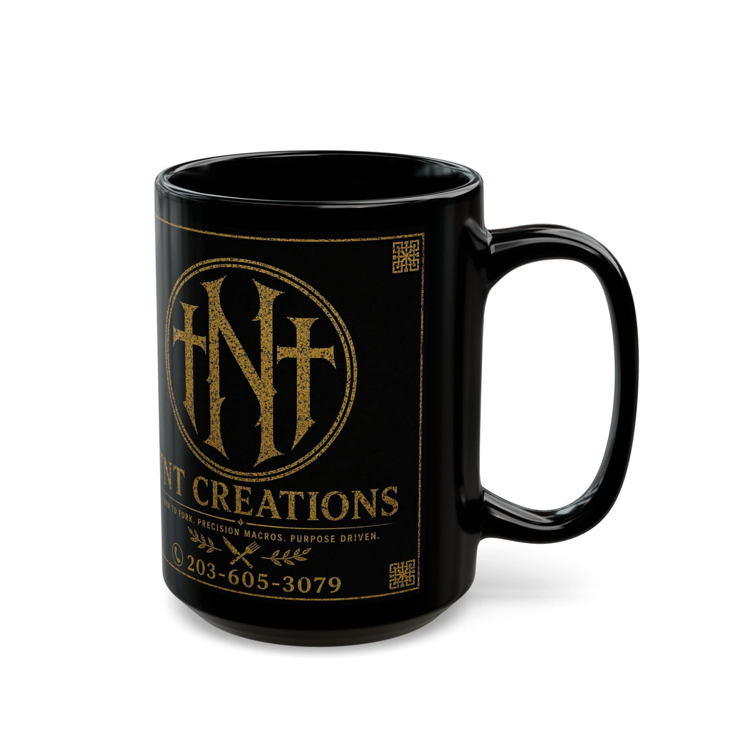 TNT Creations Black Ceramic Mug — Retro Pickle Graphic (11oz/15oz)