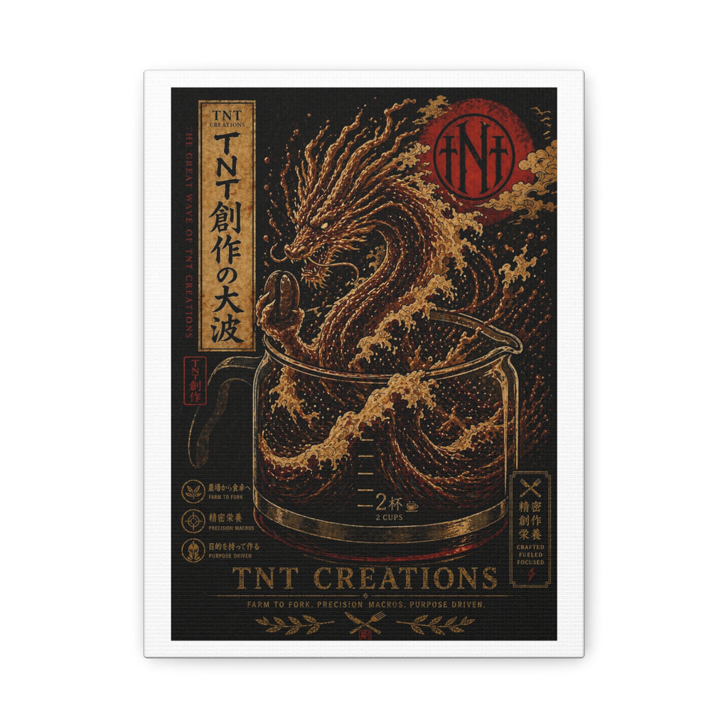 TNT Creations Dragon Wave Matte Canvas Art — Japanese-Inspired Mythic Ocean Poster