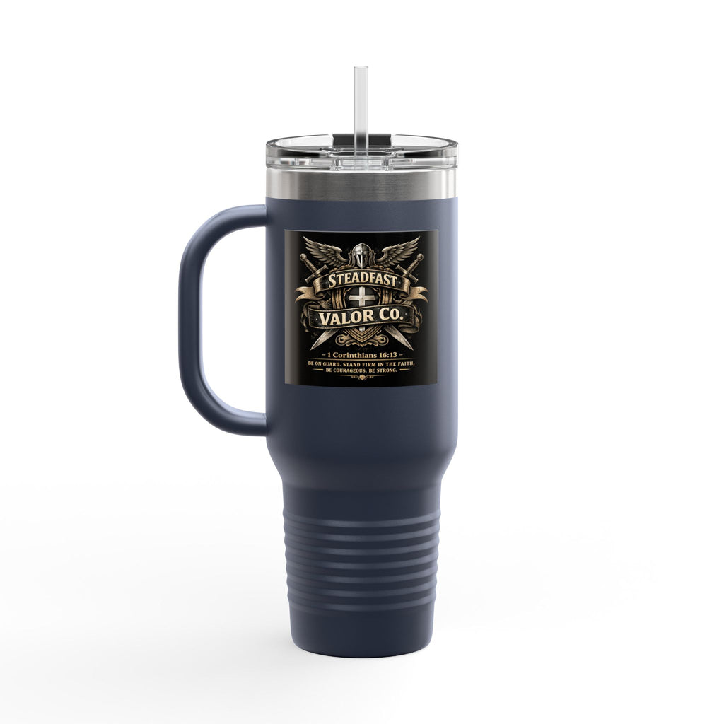 40oz Insulated Travel Mug — "Be the Light" Knight Crusader Design