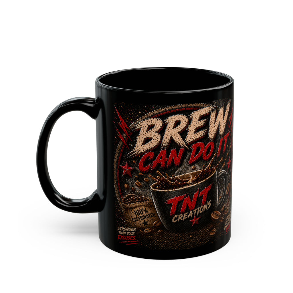 TNT Creations Black Coffee Mug — Gold Logo 11oz/15oz