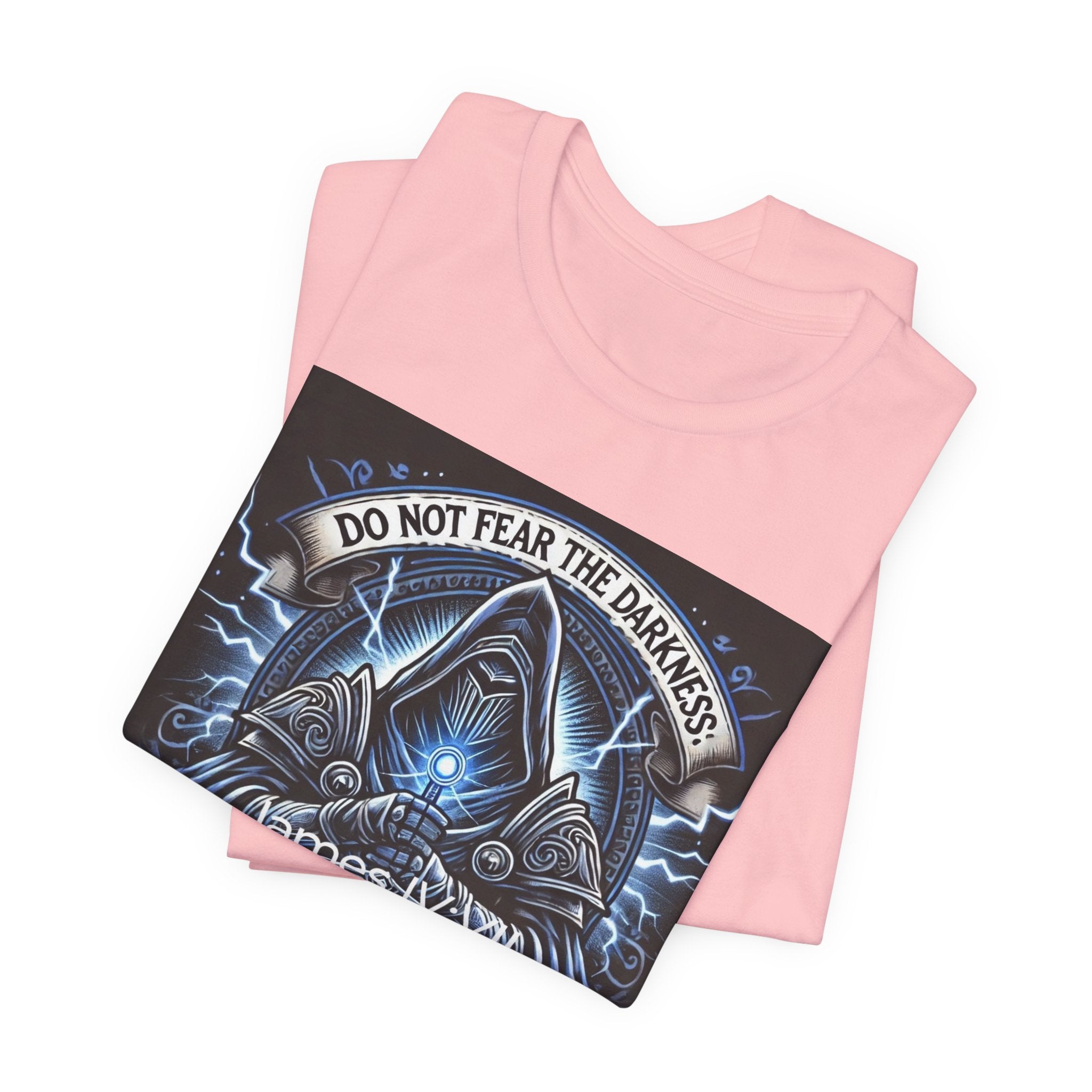 Do Not Fear the Darkness Graphic Tee — 'James IV:VII' Hooded Figure Shirt