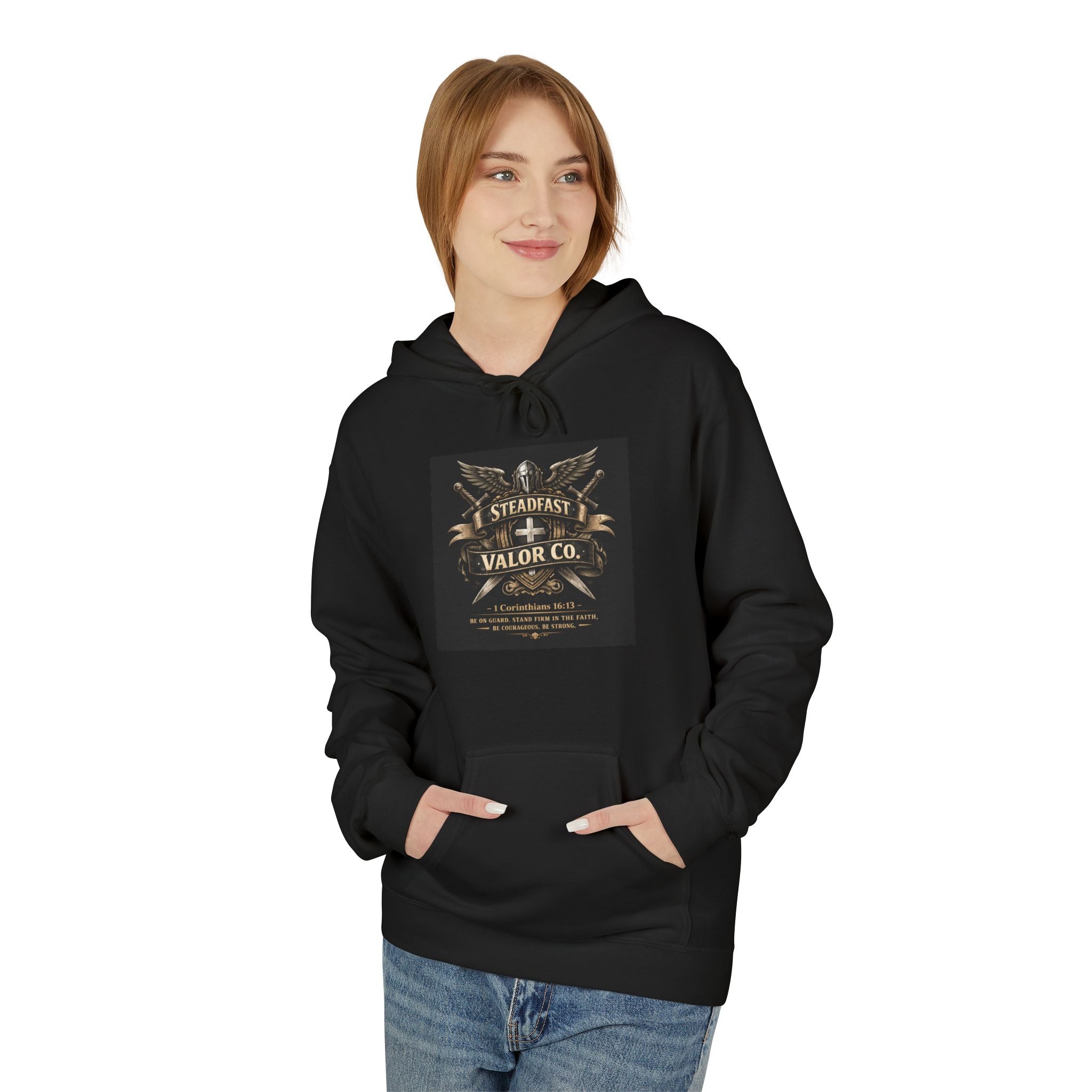 Christian Cross Hoodie — 'Stand by the Word' Inspirational Faith Sweatshirt