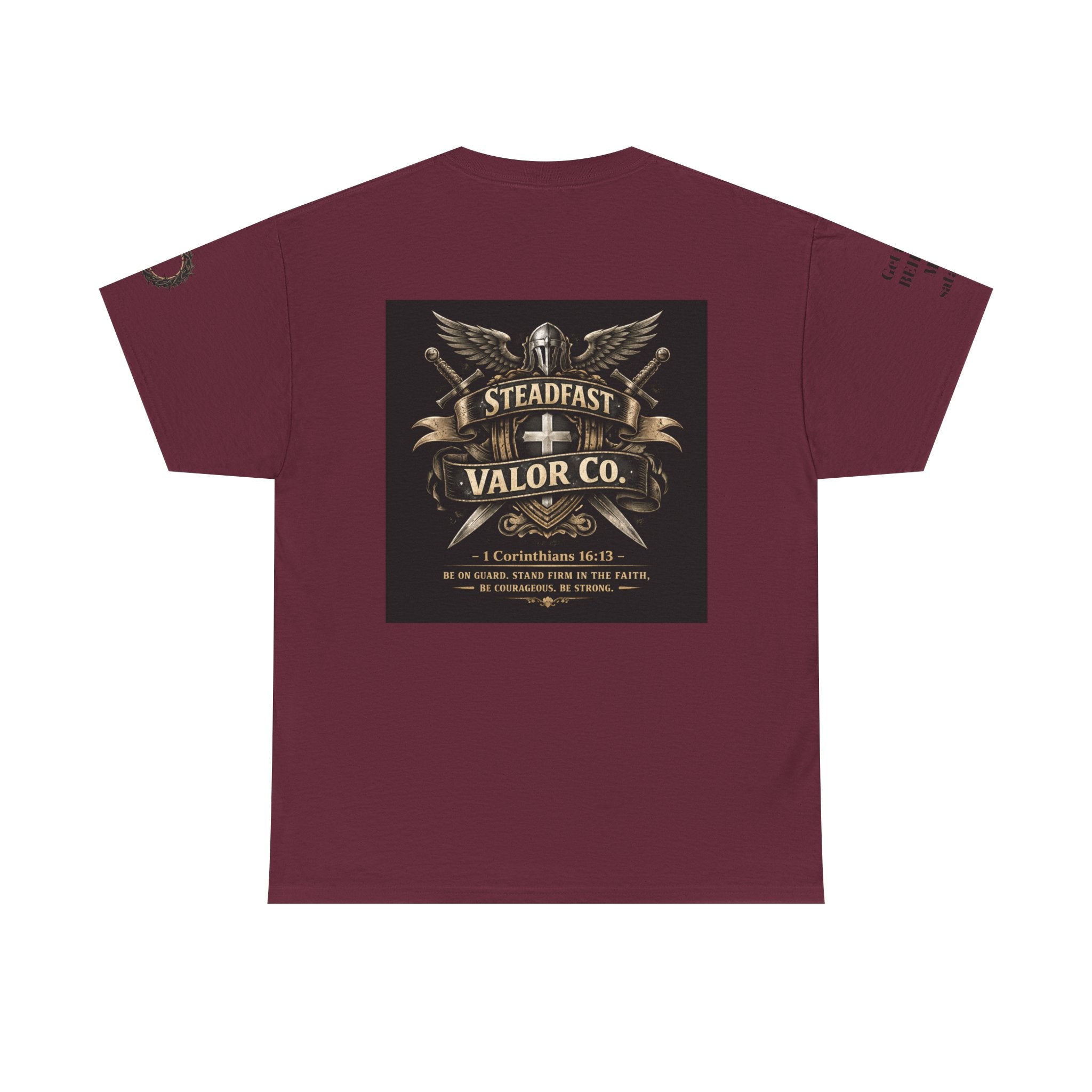 Deus Vult Sword T‑Shirt — Crusader Vintage Shield Design