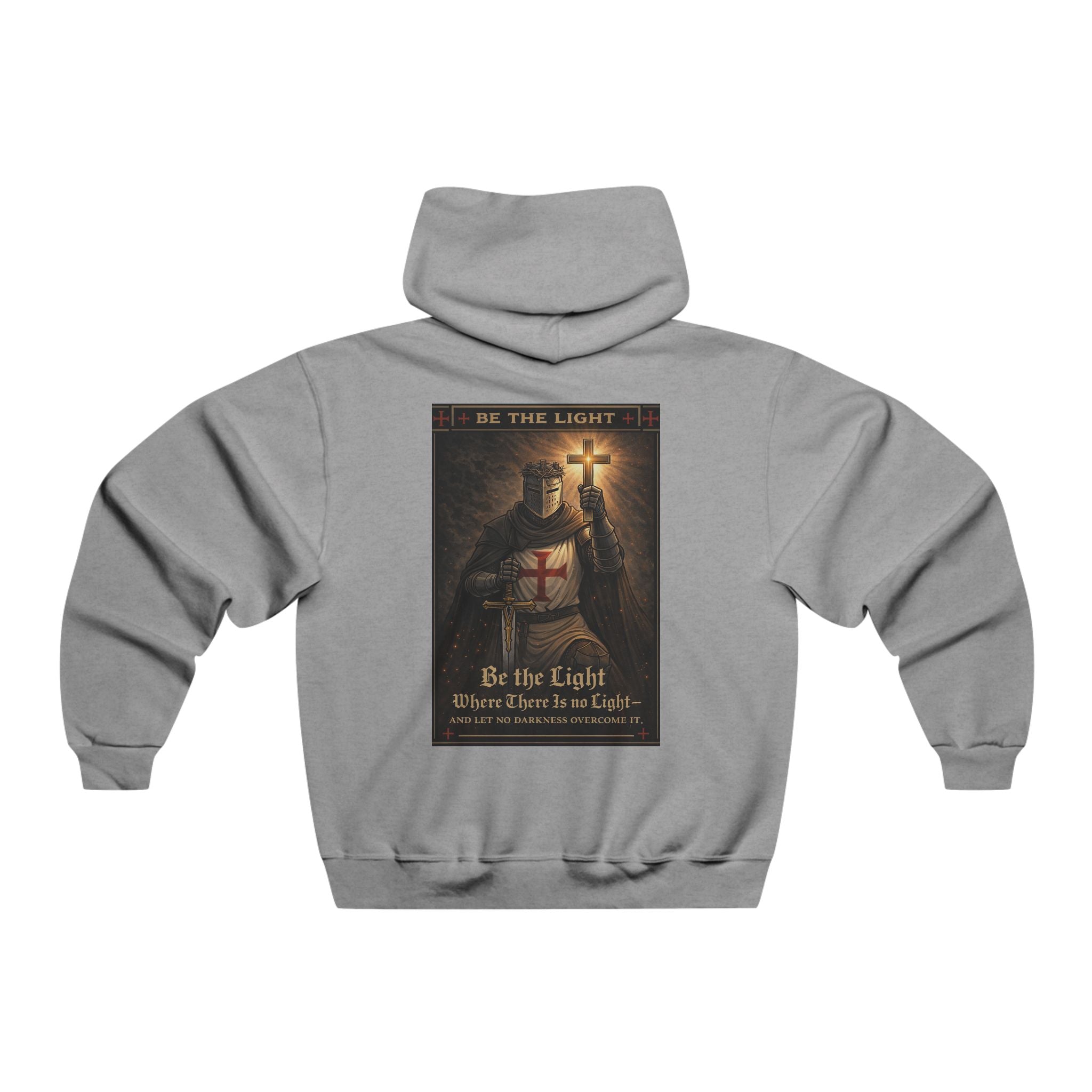 Christian Knight Hoodie — "Be the Light" Inspirational Templar Sweatshirt