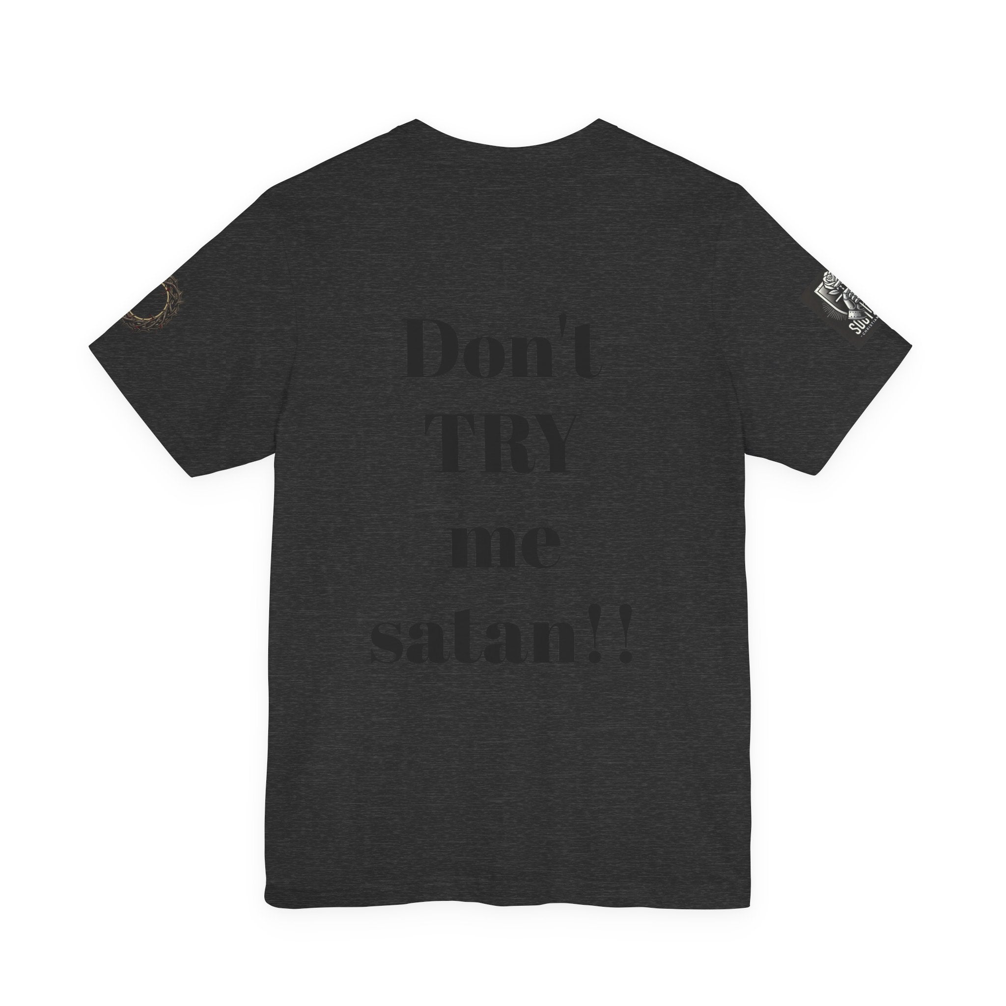 Christian Knight T-Shirt — "Be the Light" Crusader Graphic Tee (Don't Try Me Satan)