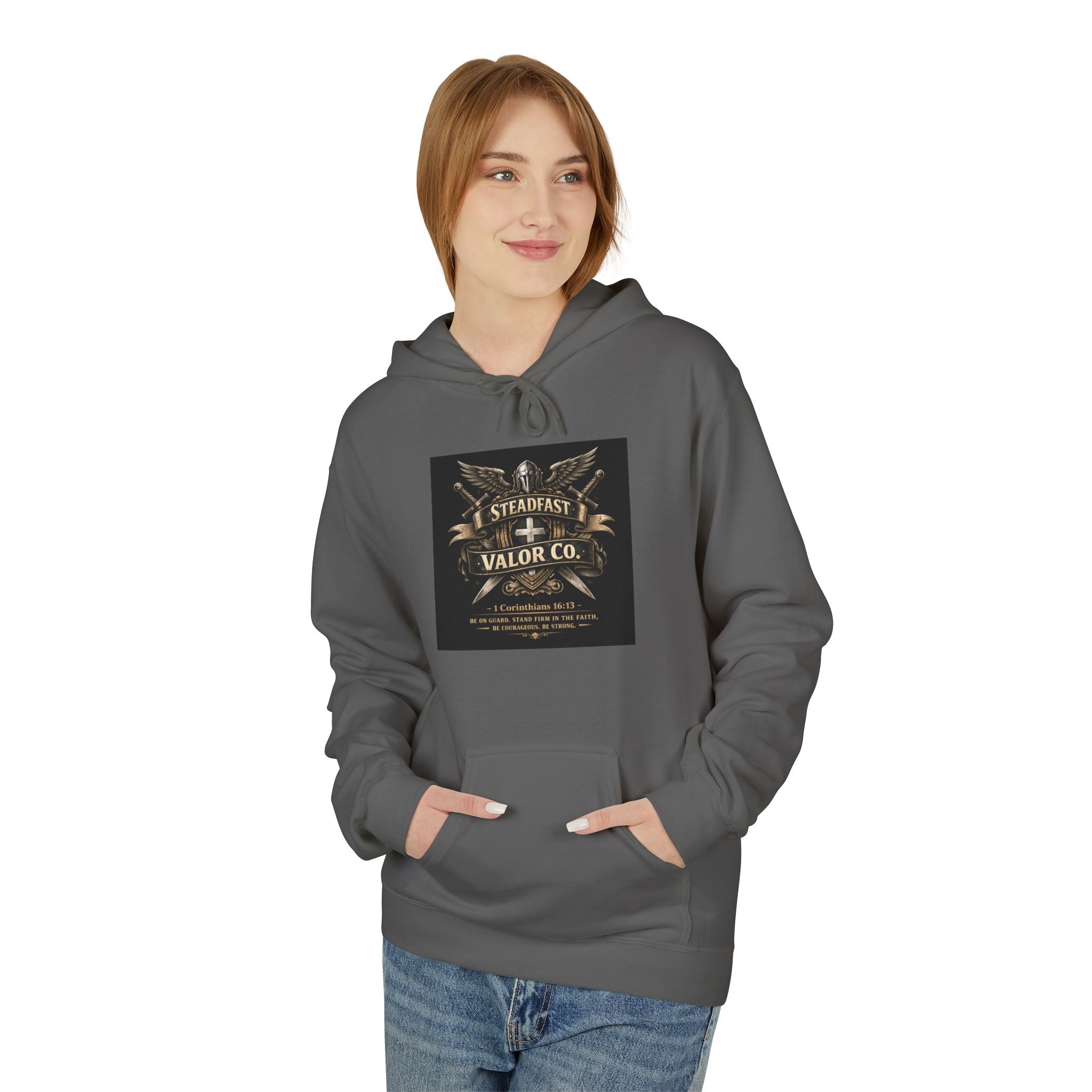 Christian Cross Hoodie — 'Stand by the Word' Inspirational Faith Sweatshirt