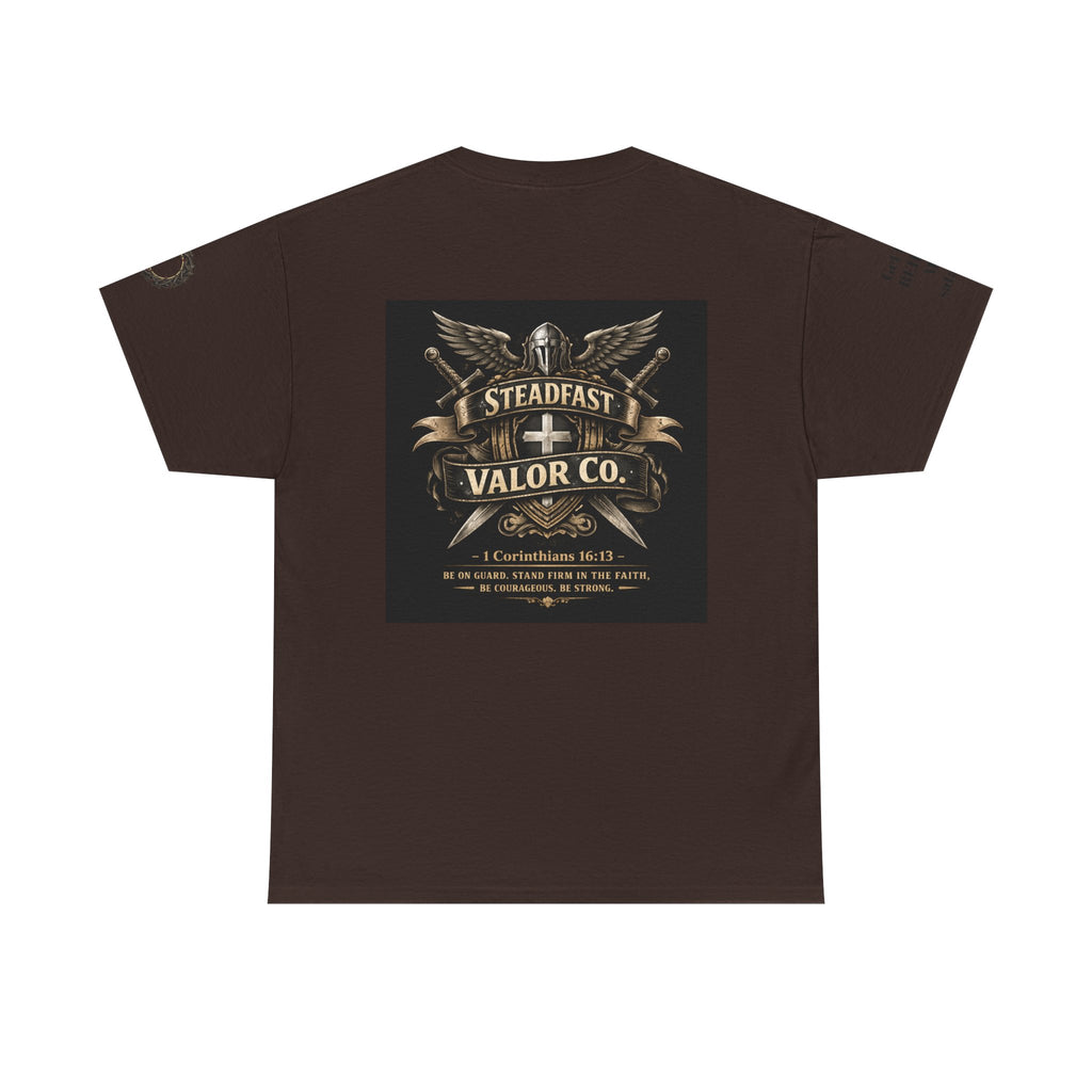 Deus Vult Sword T‑Shirt — Crusader Vintage Shield Design