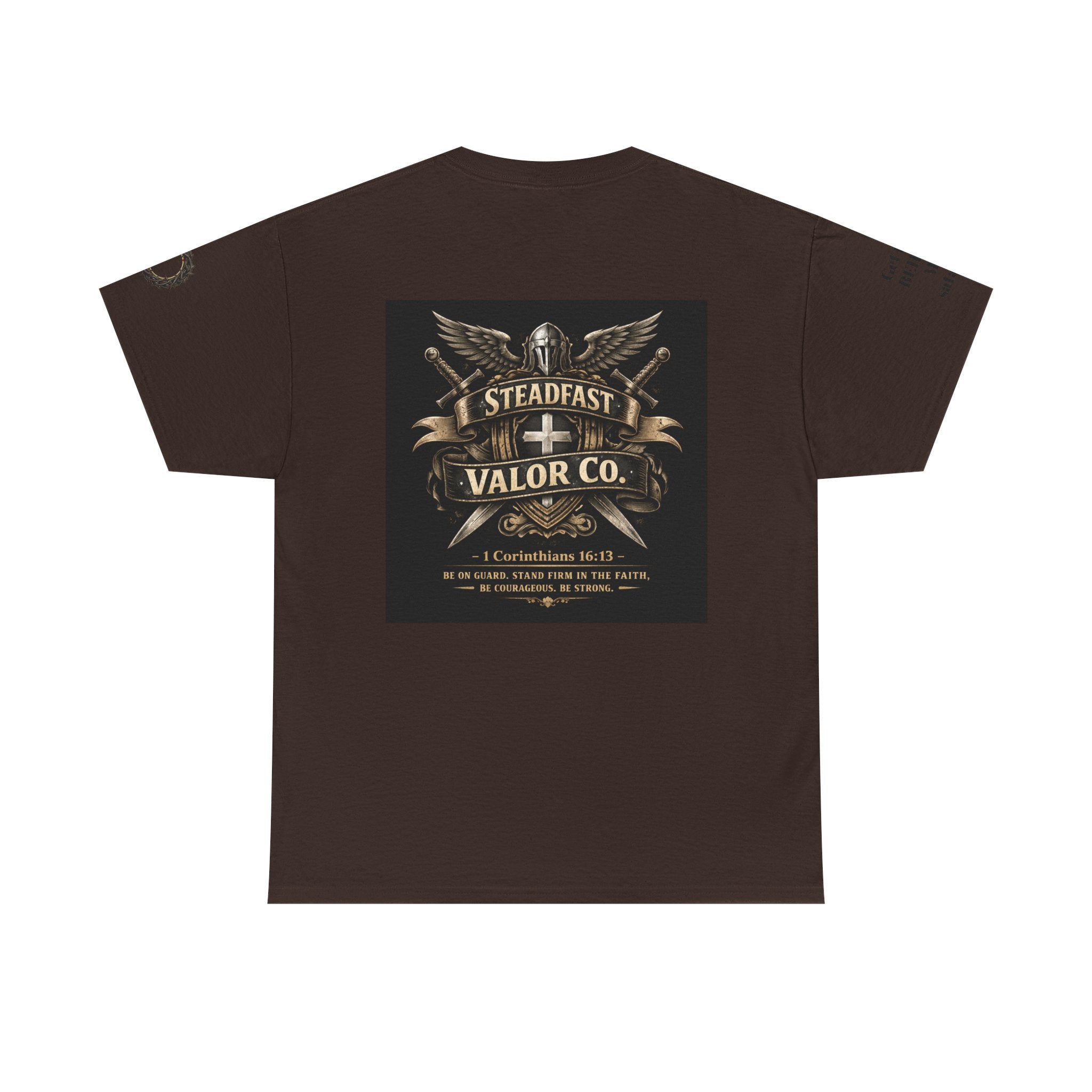 Deus Vult Sword T‑Shirt — Crusader Vintage Shield Design
