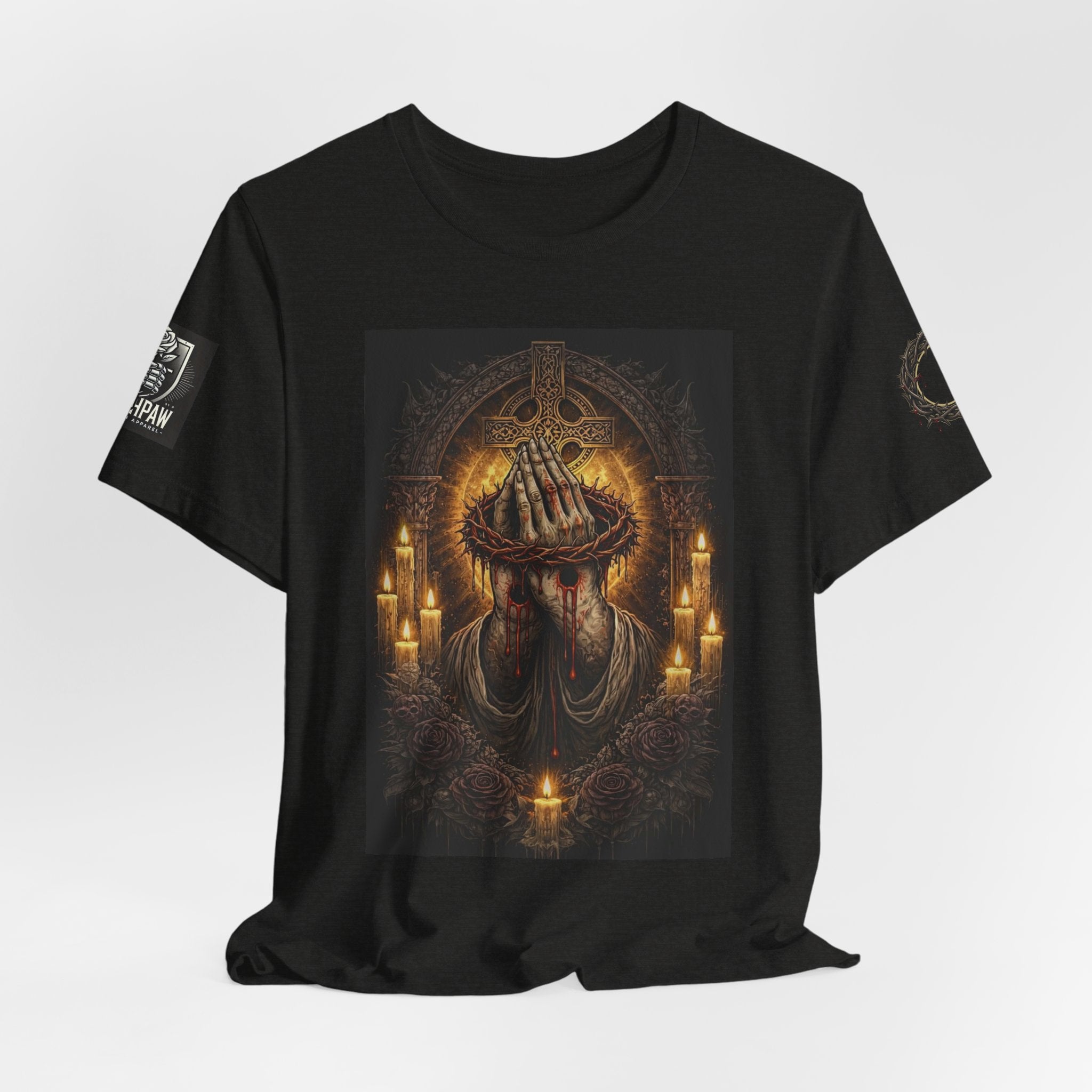 Satan-Repellant Graphic Tee — "Don't TRY me Satan!!" Chest Illustration & Back Slogan