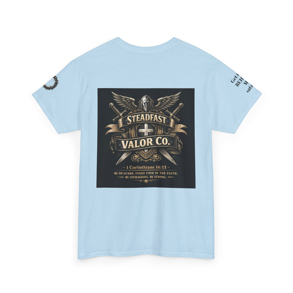 Deus Vult Sword T‑Shirt — Crusader Vintage Shield Design