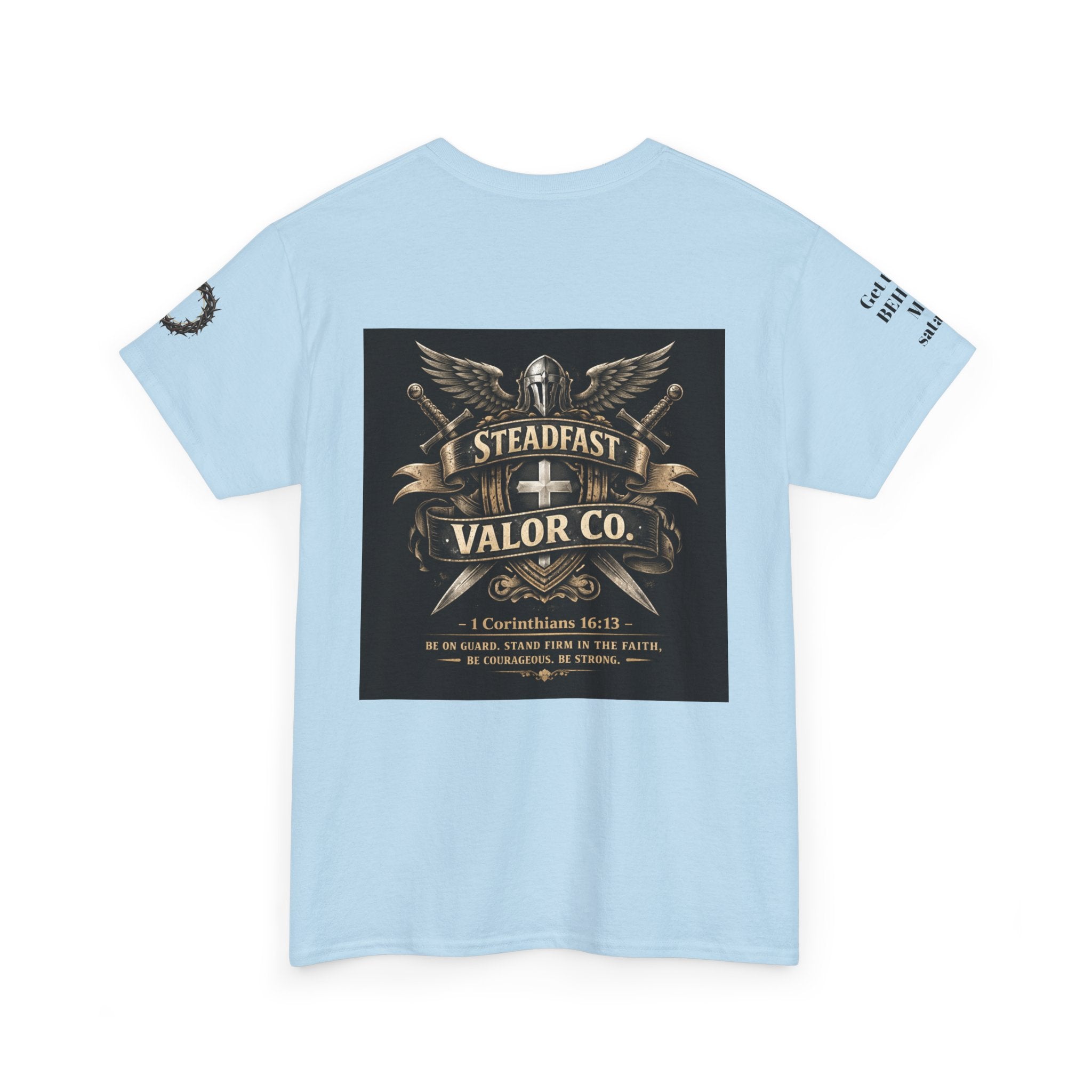Deus Vult Sword T‑Shirt — Crusader Vintage Shield Design