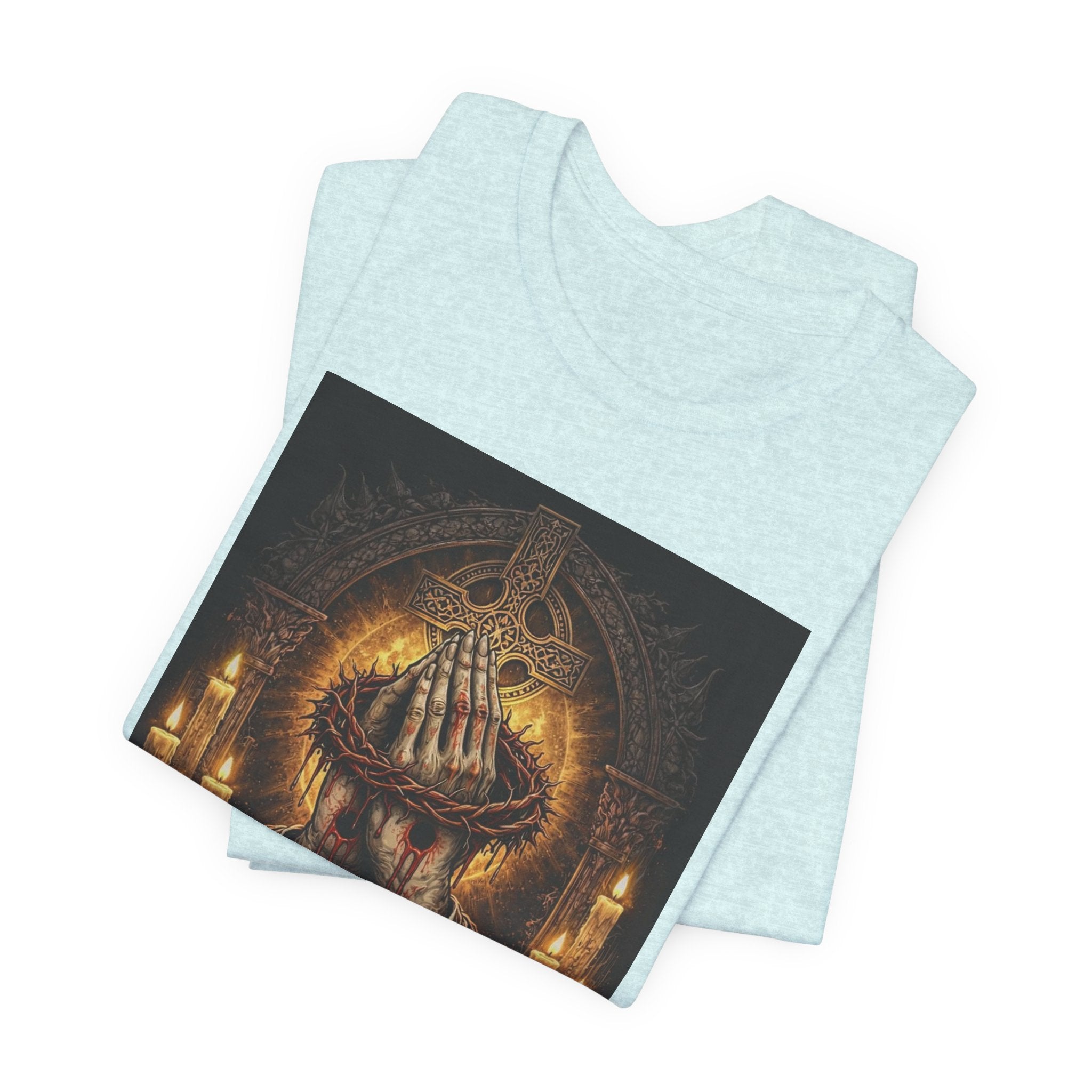 Satan-Repellant Graphic Tee — "Don't TRY me Satan!!" Chest Illustration & Back Slogan
