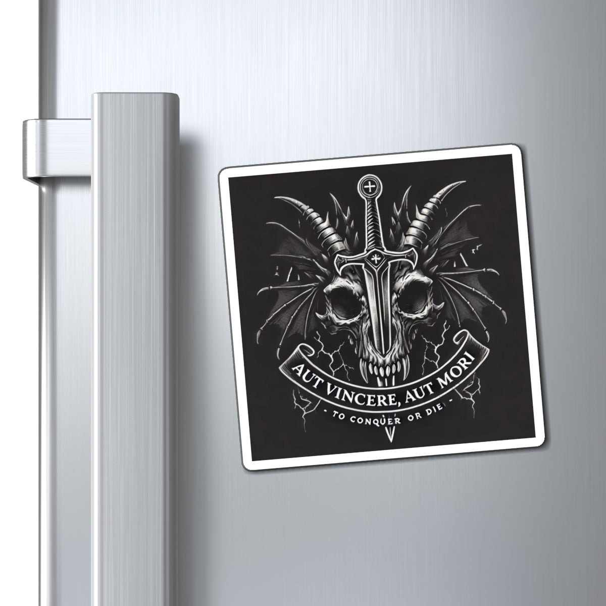 Defeated Darkness Magnet — "Aut Vincere, Aut Mori" Refrigerator Decor