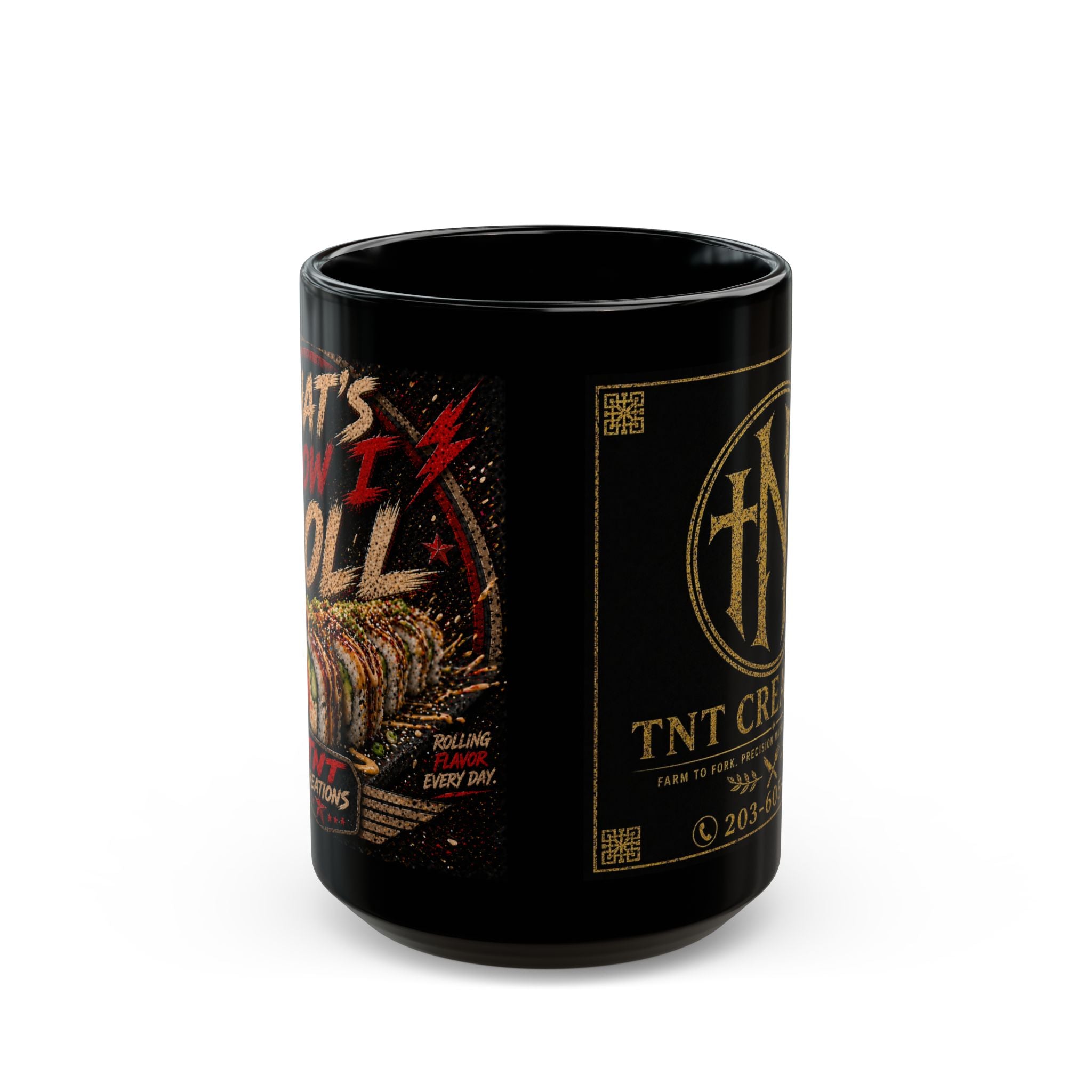 TNT Creations Black Logo Mug — 11oz/15oz Coffee Cup