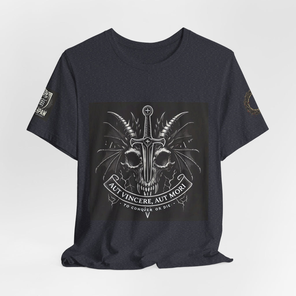 Defying Darkness Tee — "Aut Vincere, Aut Mori" Graphic T-Shirt