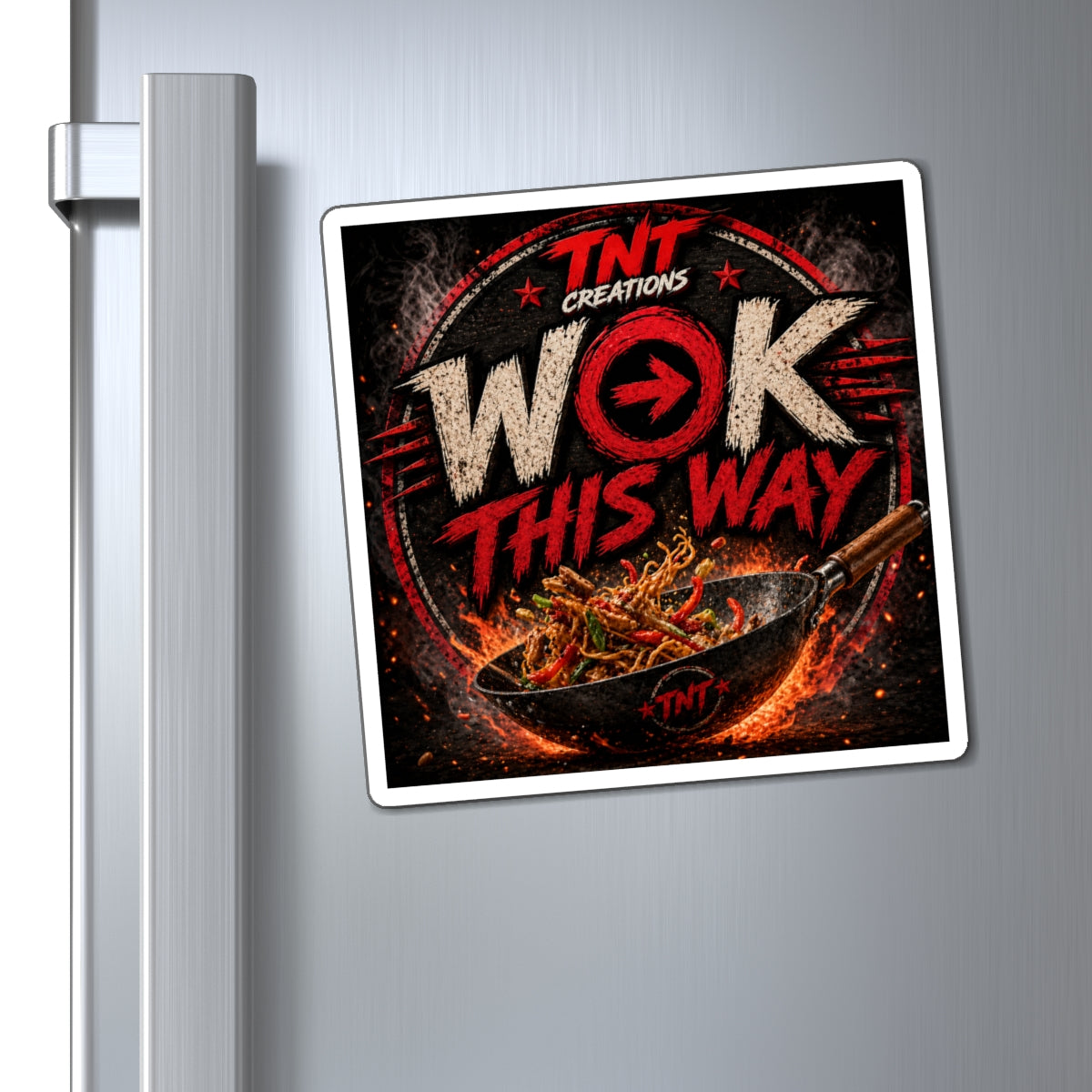 Wok This Way Magnet — Spicy Stir-Fry Kitchen Décor Magnet