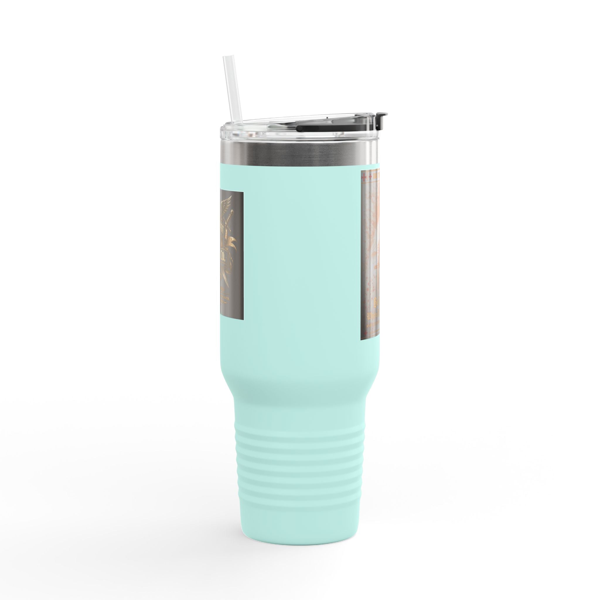 40oz Insulated Travel Mug — "Be the Light" Knight Crusader Design