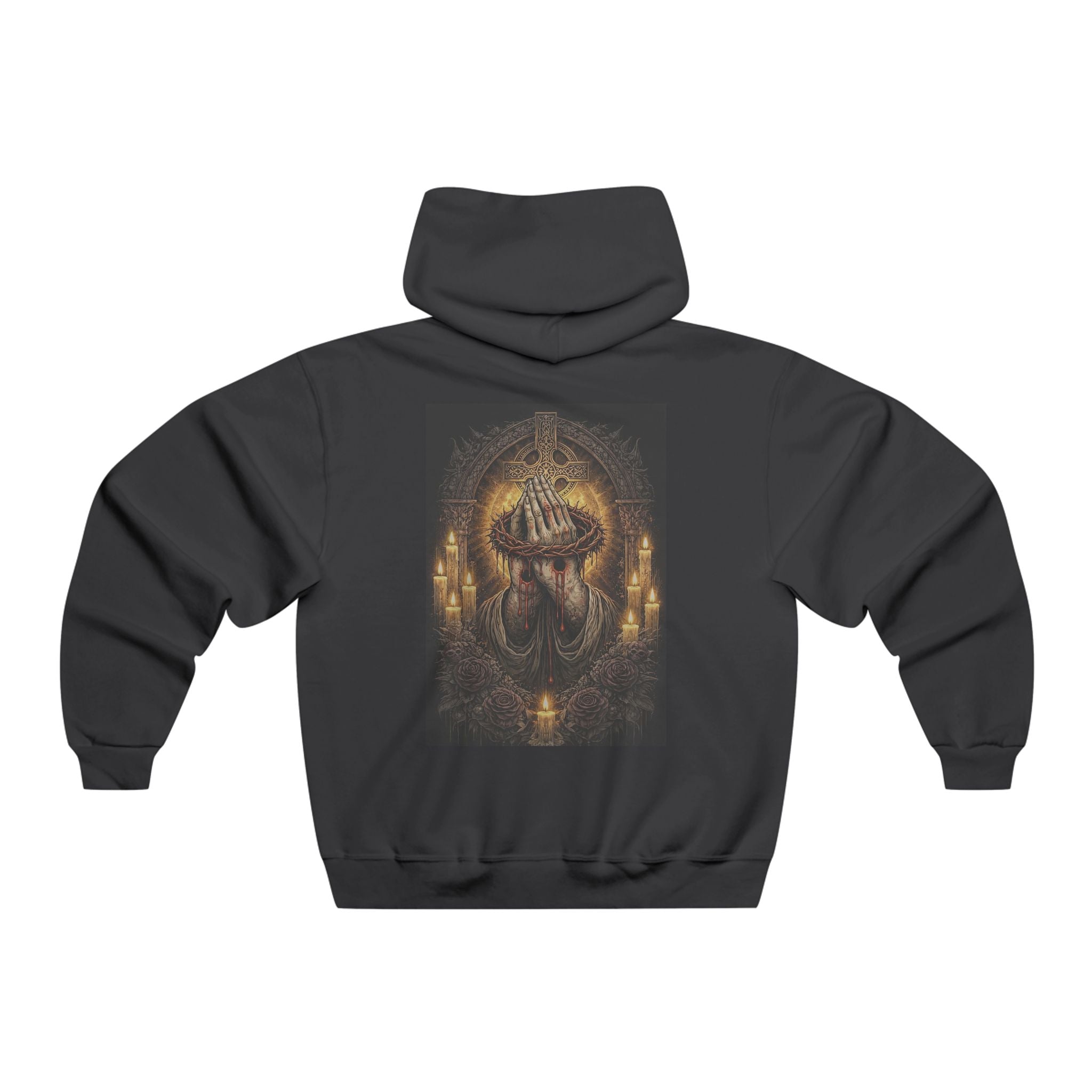 Hoodie — Gothic Jesus praying Southpaw Graphic Pullover