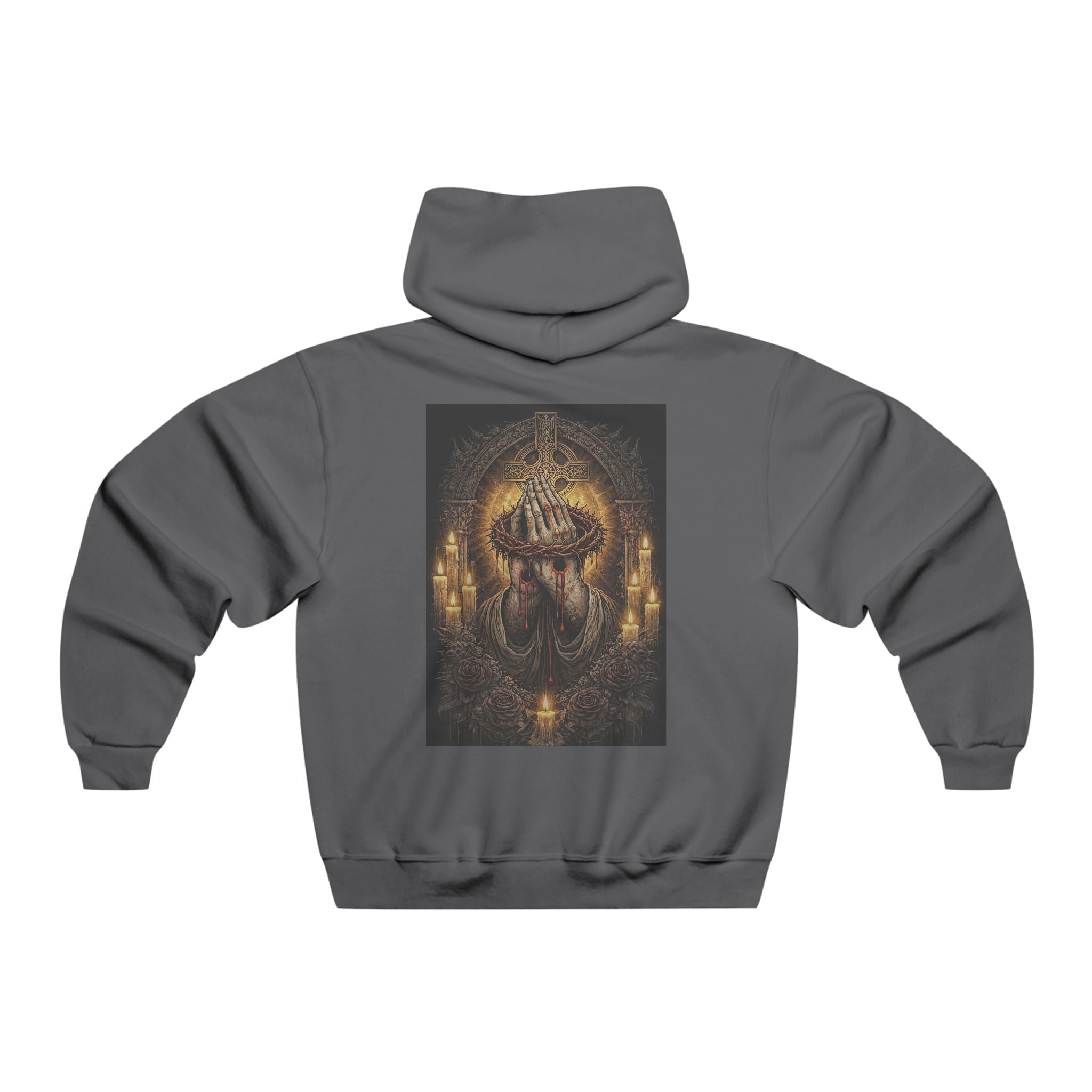 Hoodie — Gothic Jesus praying Southpaw Graphic Pullover