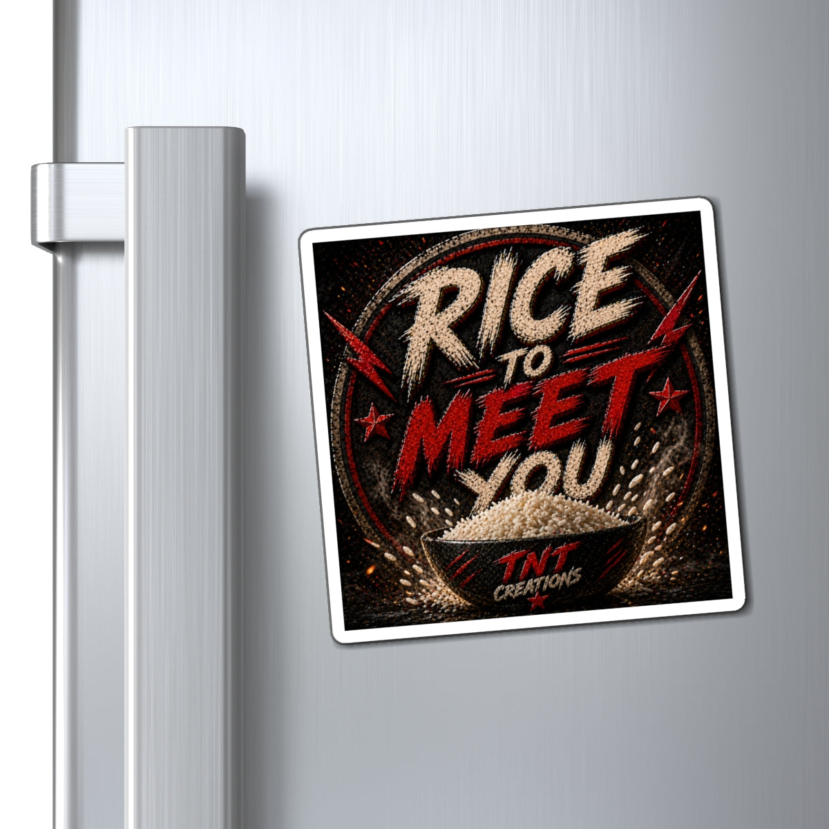 Rice to Meet You Magnet — Funny Rice Bowl Fridge Magnet, Kitchen Décor Gift