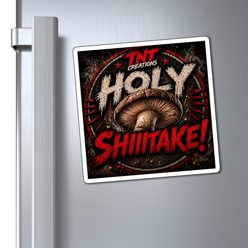 Holy Shiitake! Mushroom Magnet — Funny Kitchen Fridge Decor